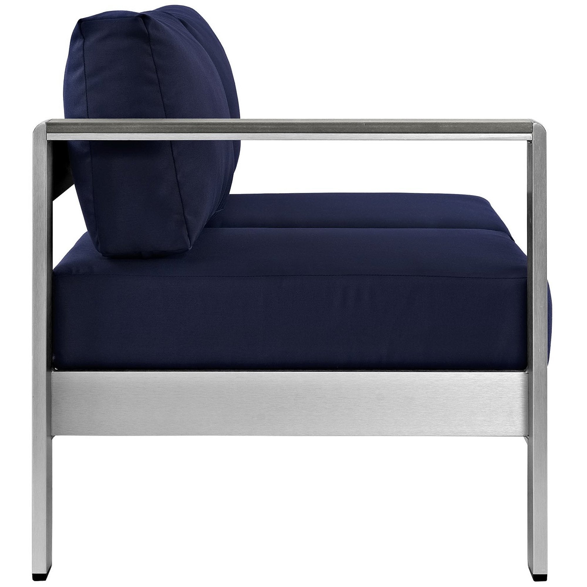 Shore Left-Arm Corner Sectional Outdoor Patio Aluminum Loveseat by Modway - Best Buy Furniture