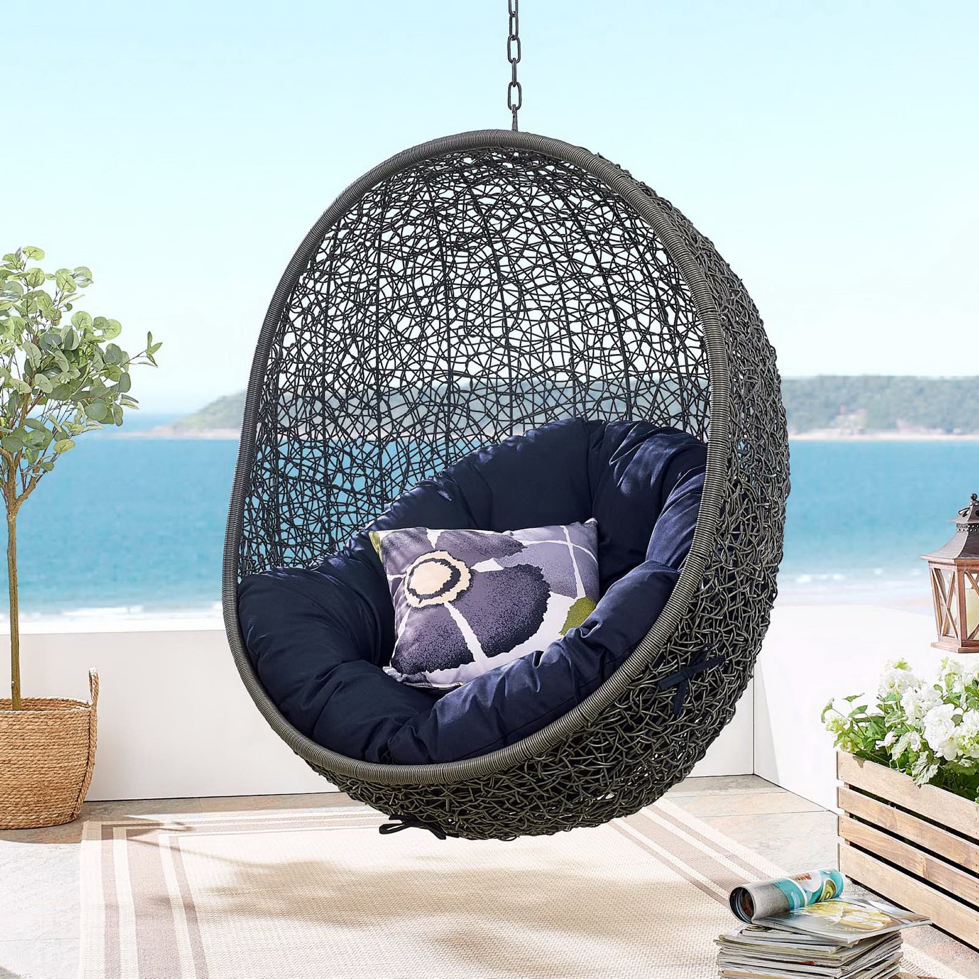 Hide Outdoor Patio Swing Chair With Stand by Modway - Best Buy Furniture