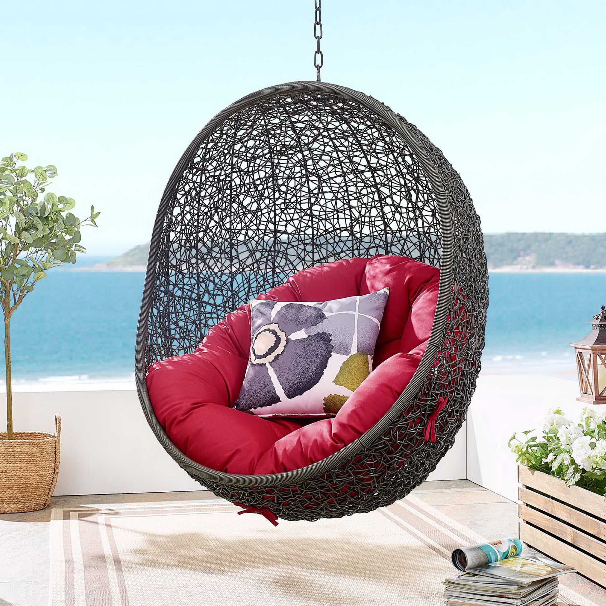 Hide Outdoor Patio Swing Chair With Stand by Modway - Best Buy Furniture