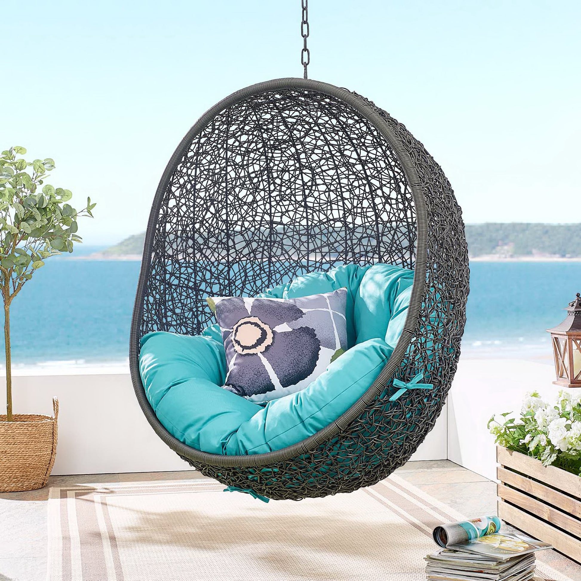 Hide Outdoor Patio Swing Chair With Stand by Modway - Best Buy Furniture