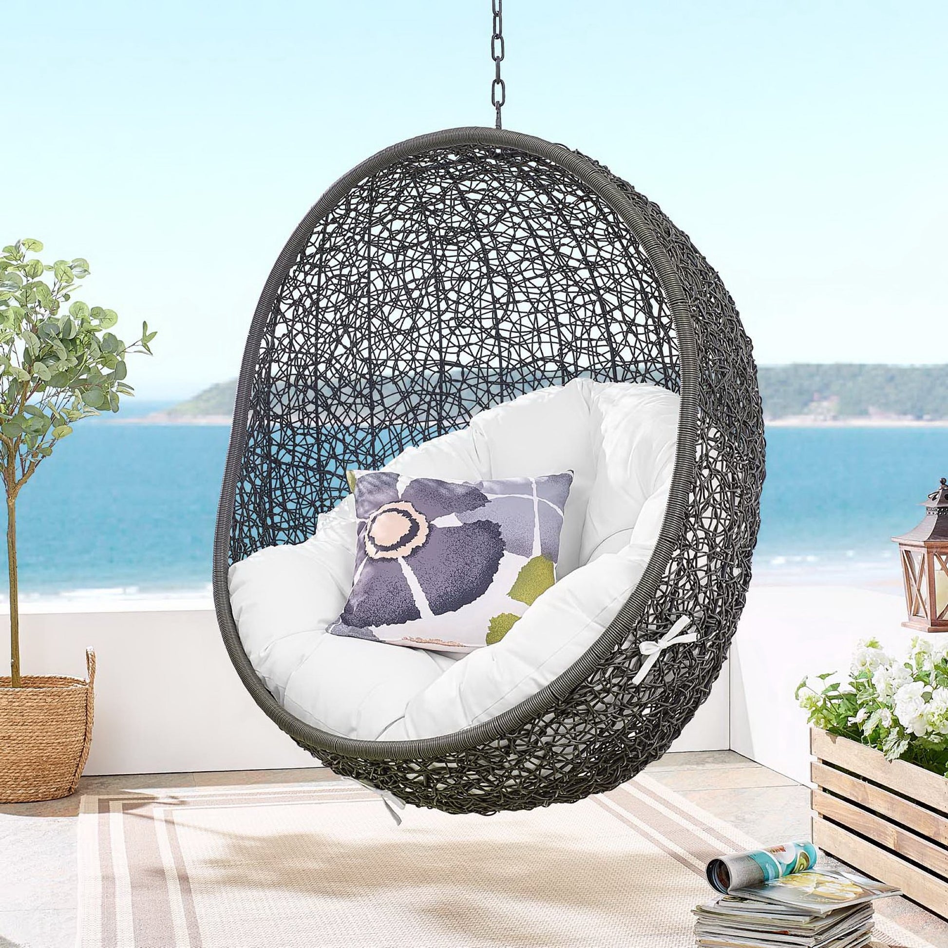 Hide Outdoor Patio Swing Chair With Stand by Modway - Best Buy Furniture