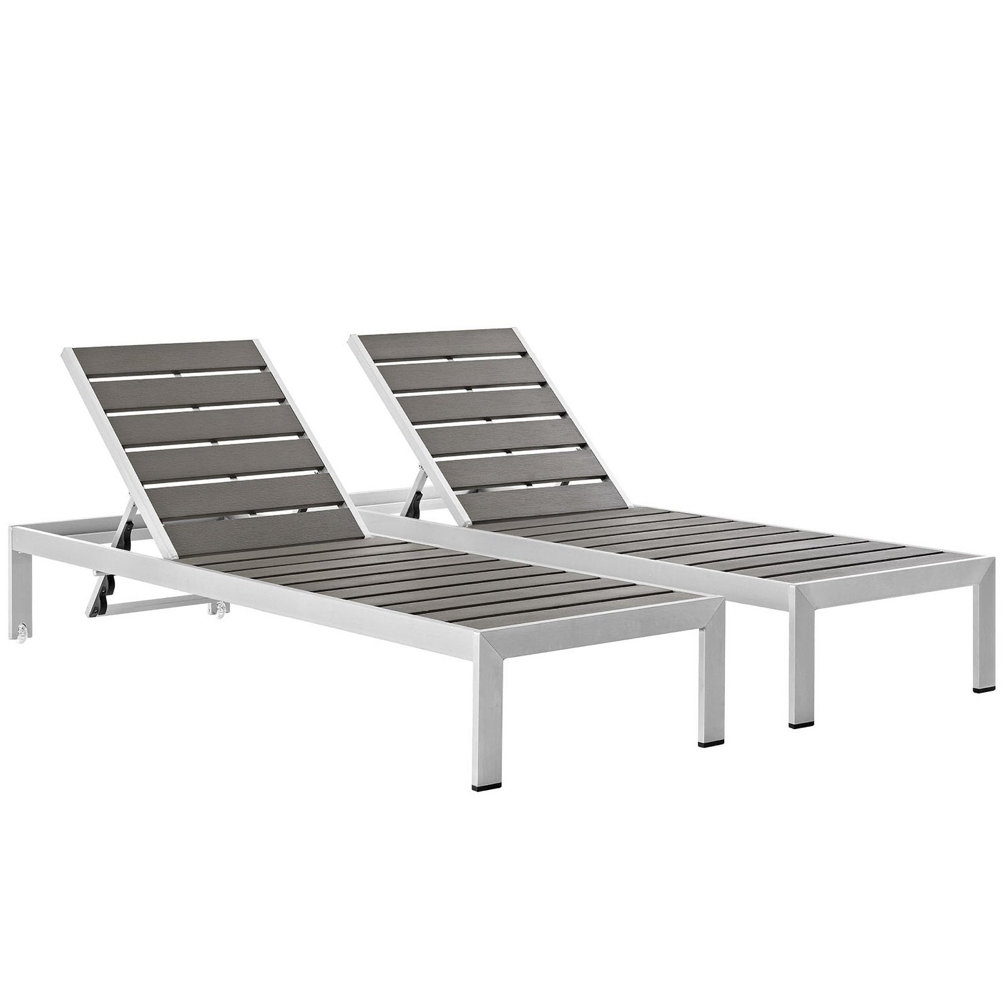 Shore Outdoor Patio Aluminum Chaise Set of 2 by Modway - Best Buy Furniture