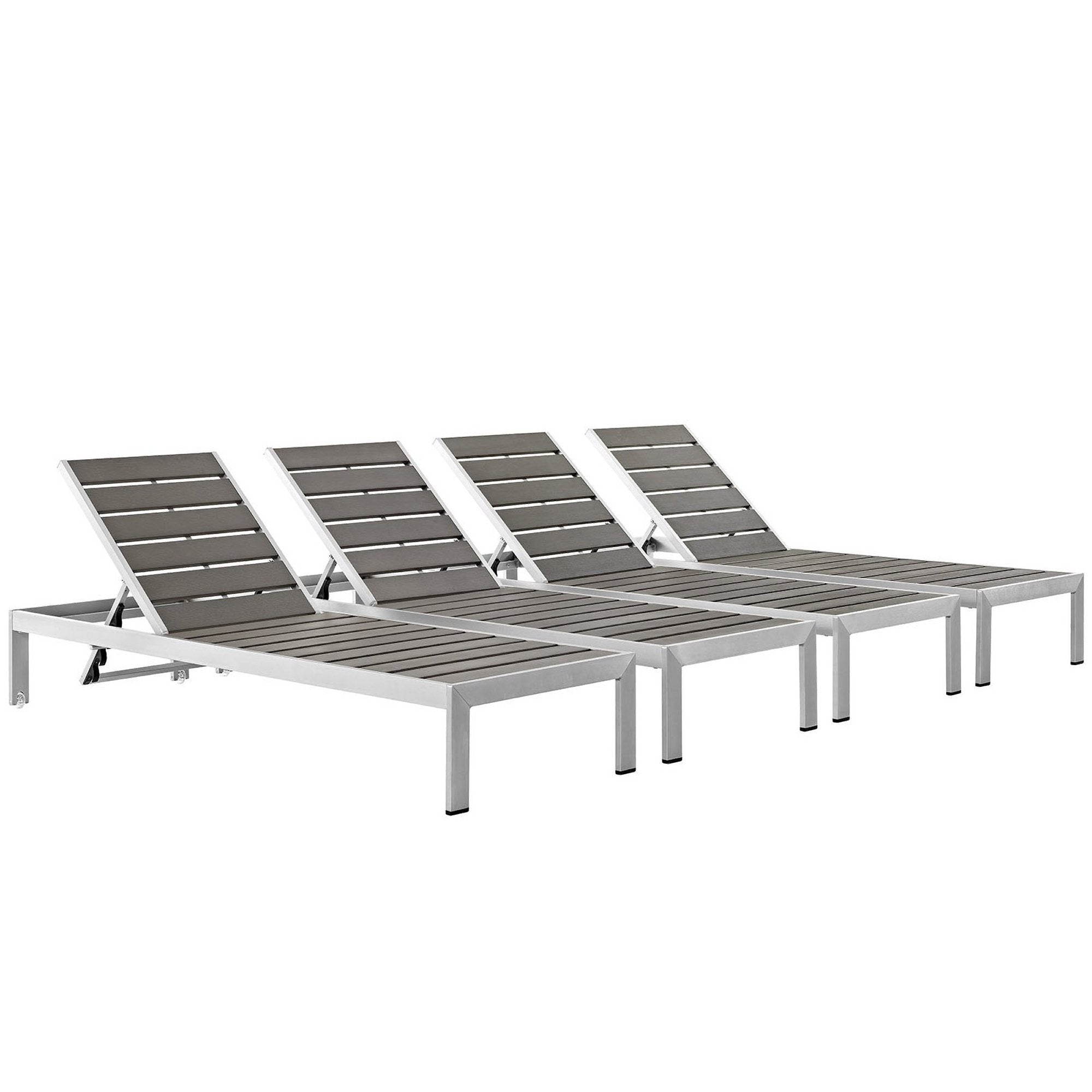 Shore Outdoor Patio Aluminum Chaise Set of 4 by Modway - Best Buy Furniture