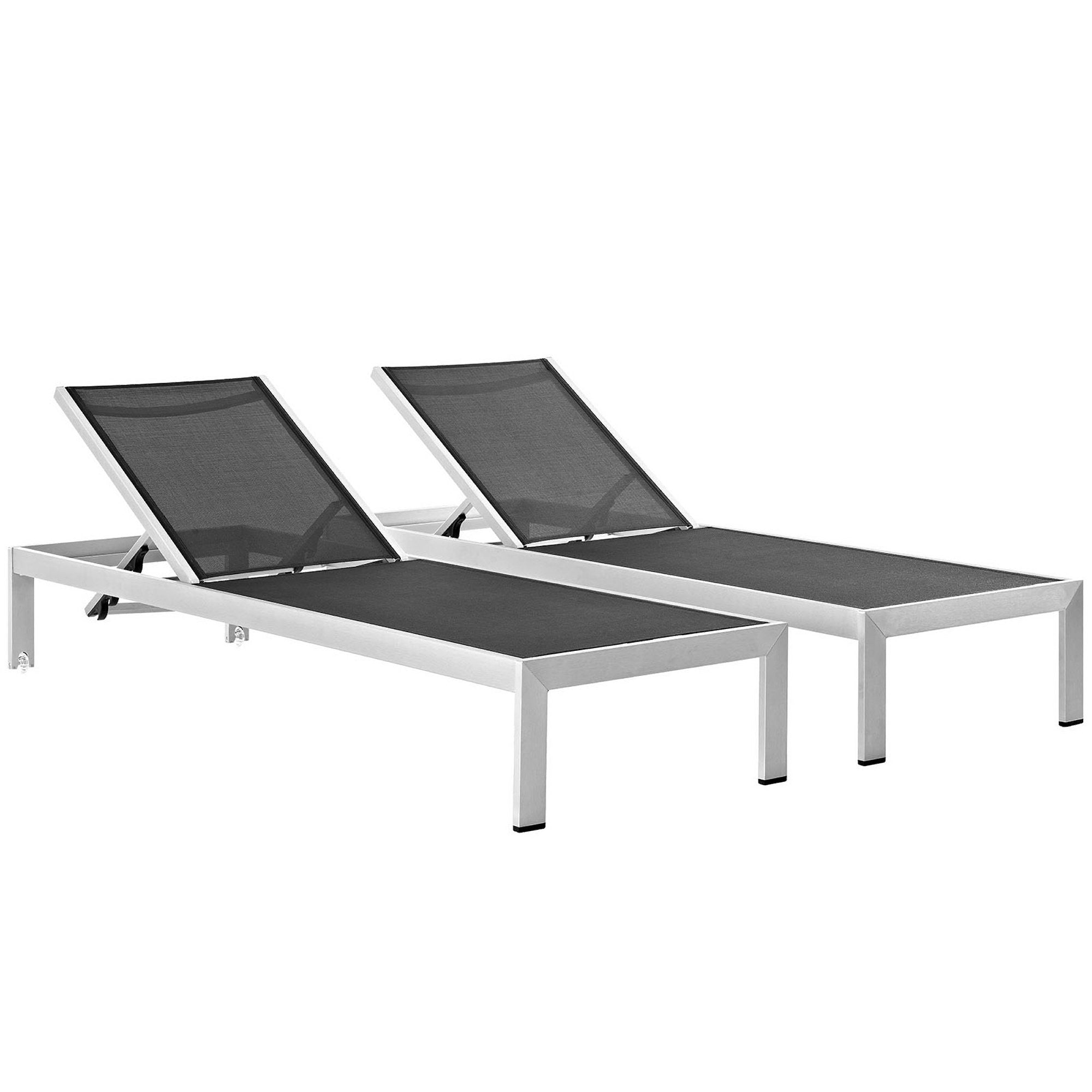 Shore Outdoor Patio Aluminum Chaise Set of 2 by Modway - Best Buy Furniture