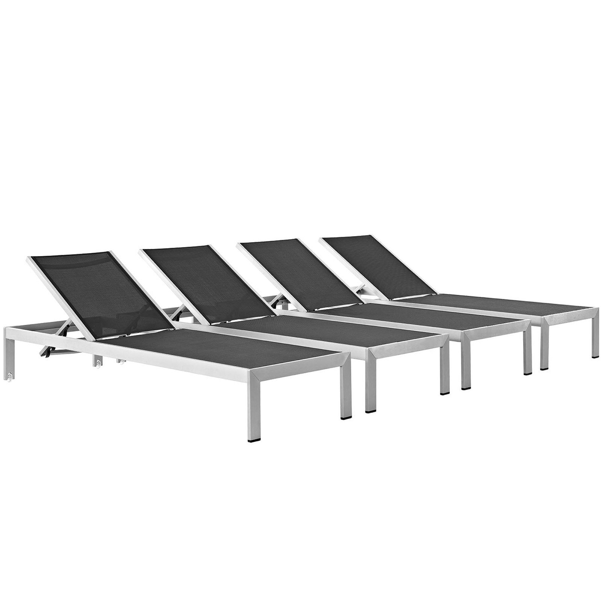 Shore Outdoor Patio Aluminum Chaise Set of 4 by Modway - Best Buy Furniture