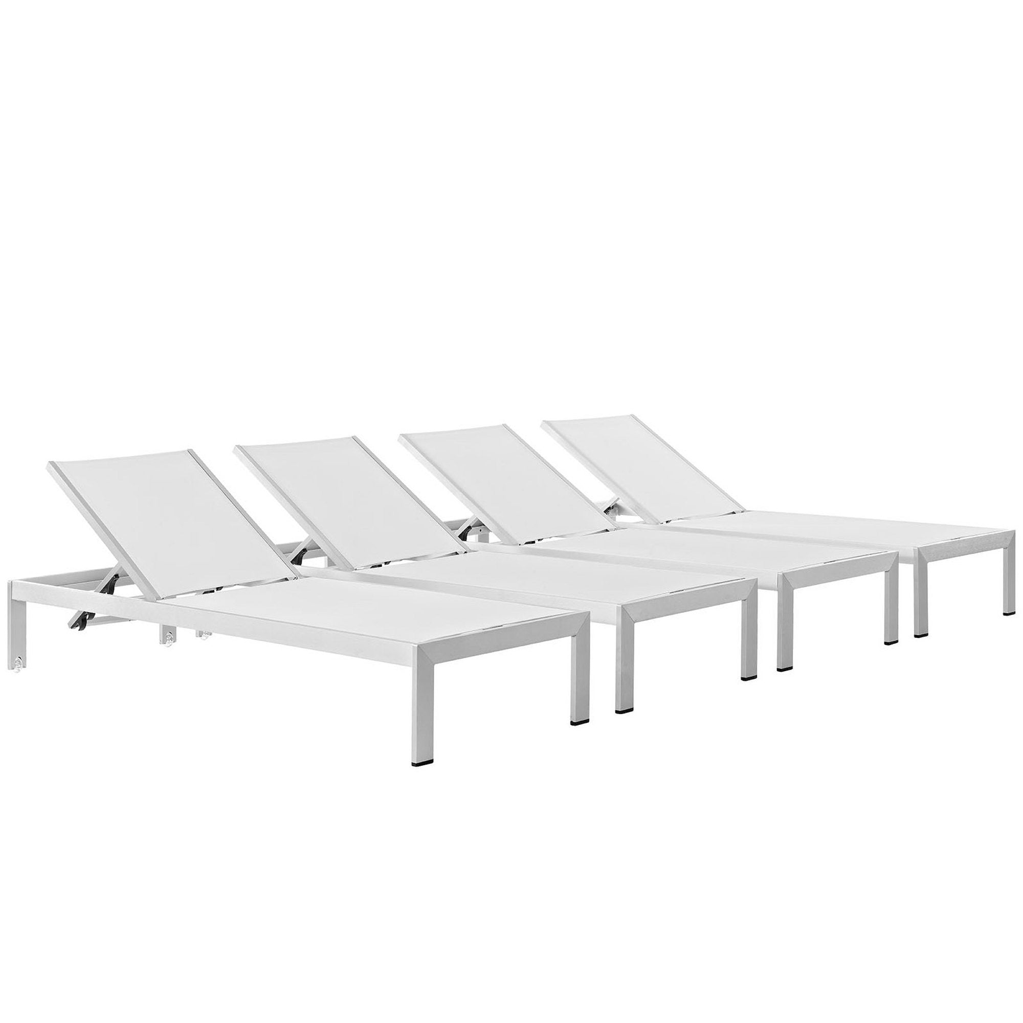 Shore Outdoor Patio Aluminum Chaise Set of 4 by Modway - Best Buy Furniture