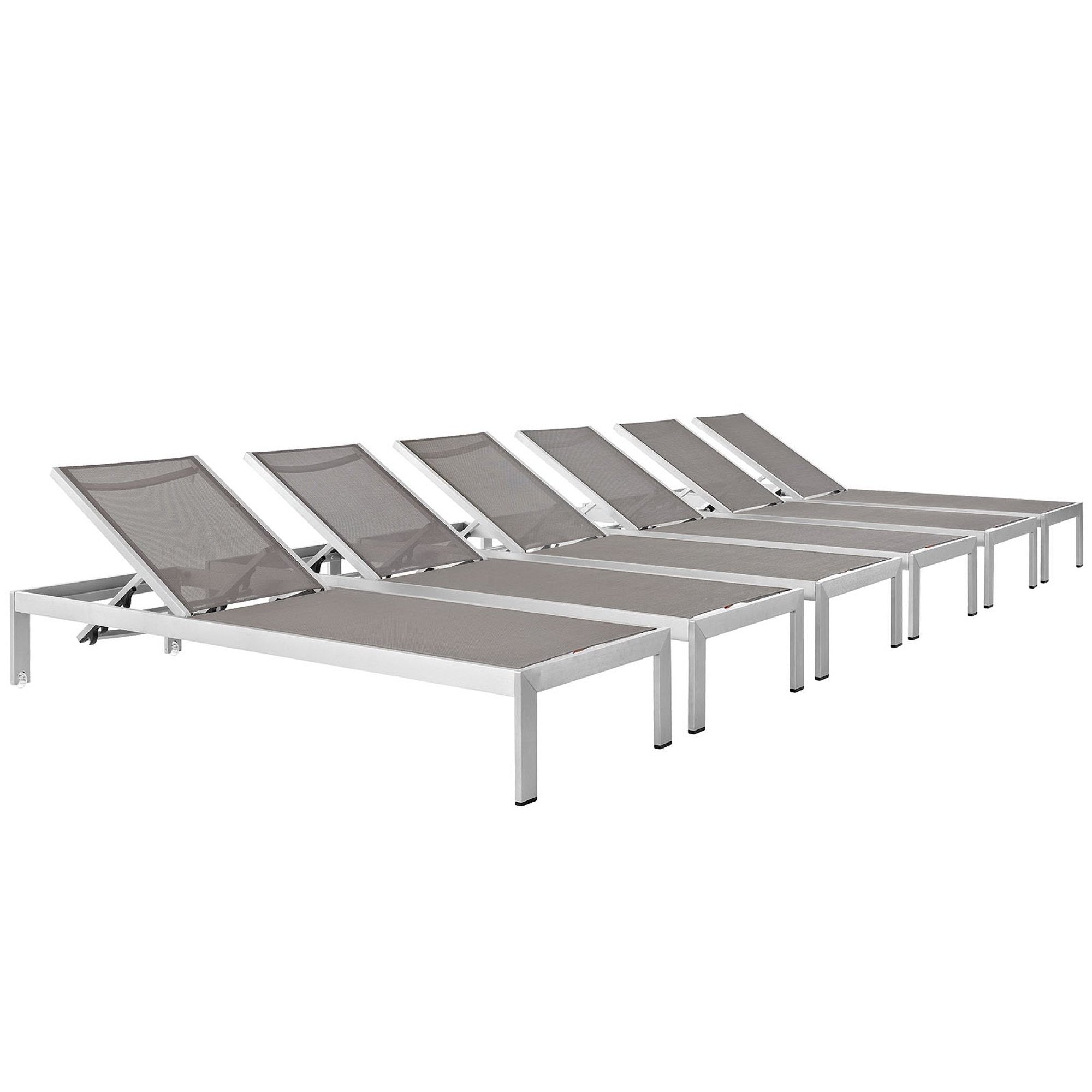 Shore Outdoor Patio Aluminum Chaise Set of 6 by Modway - Best Buy Furniture