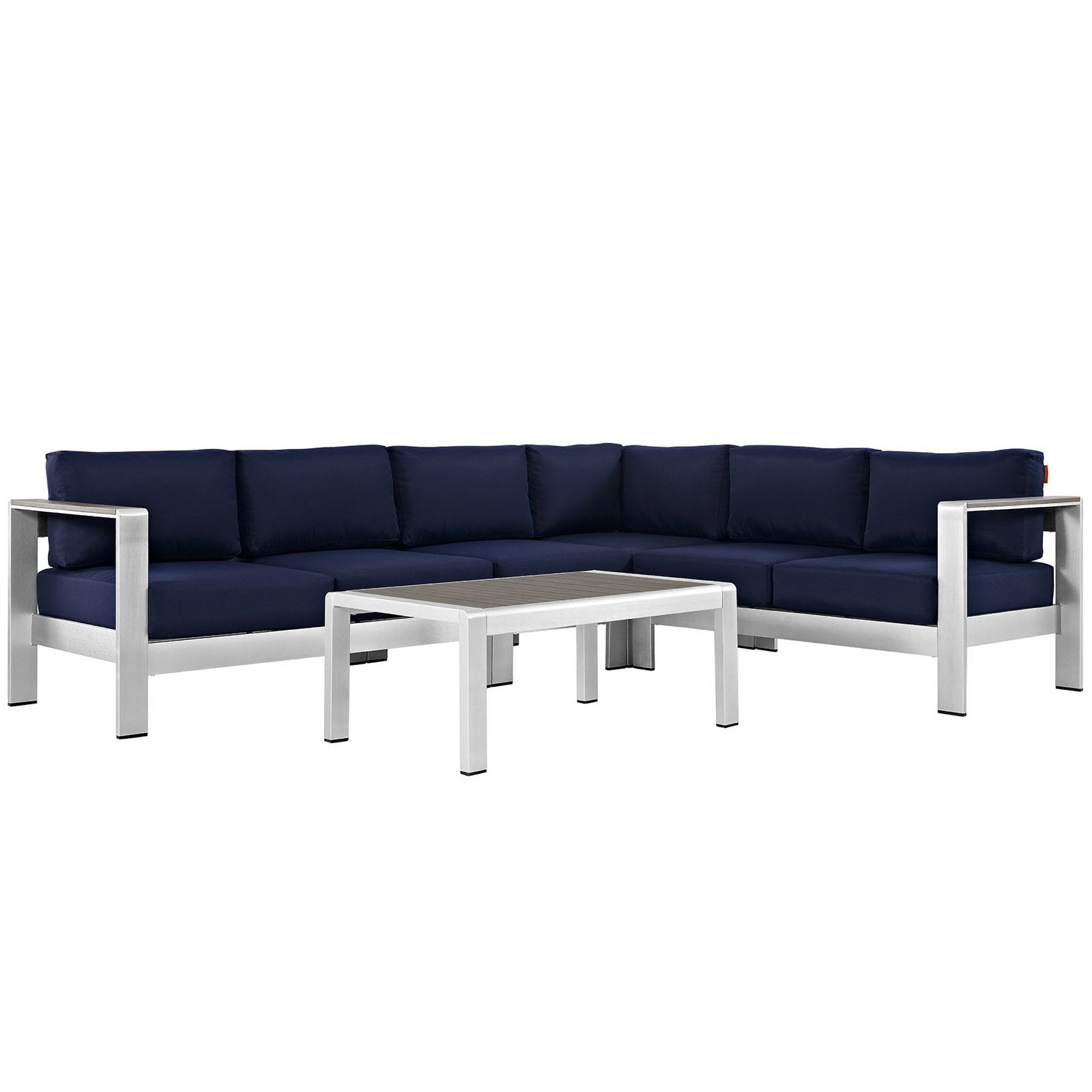 Shore 5 Piece Outdoor Patio Aluminum Sectional Sofa Set by Modway - Best Buy Furniture