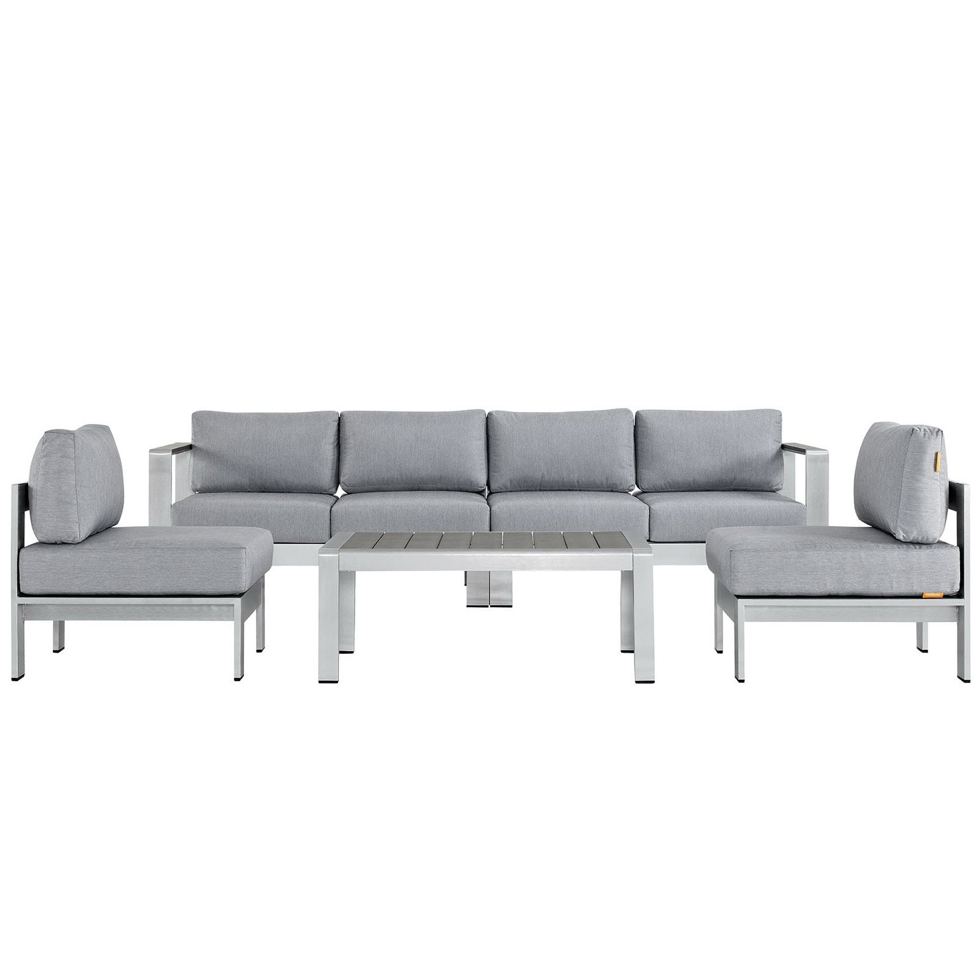 Shore 5 Piece Outdoor Patio Aluminum Sectional Sofa Set by Modway - Best Buy Furniture