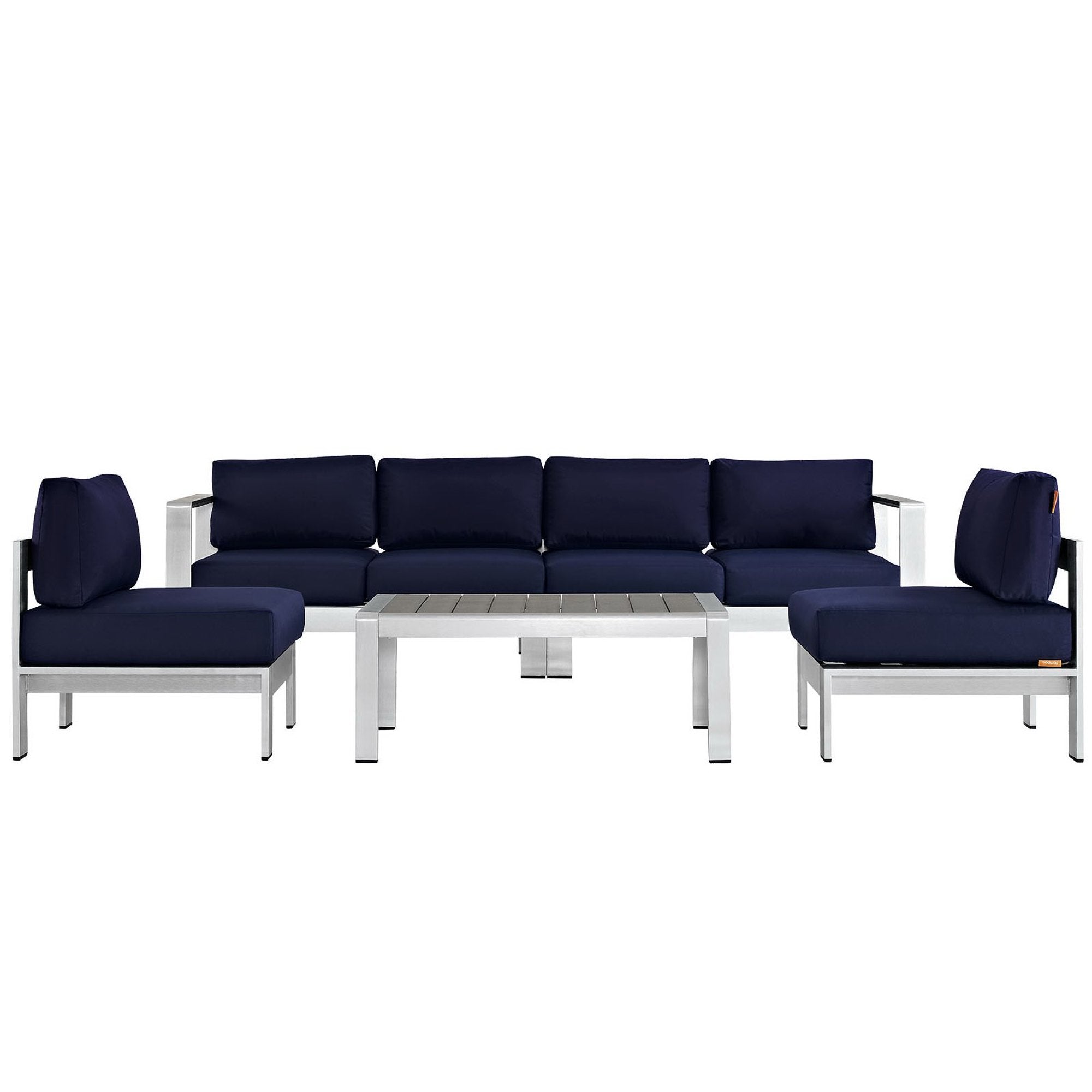 Shore 5 Piece Outdoor Patio Aluminum Sectional Sofa Set by Modway - Best Buy Furniture