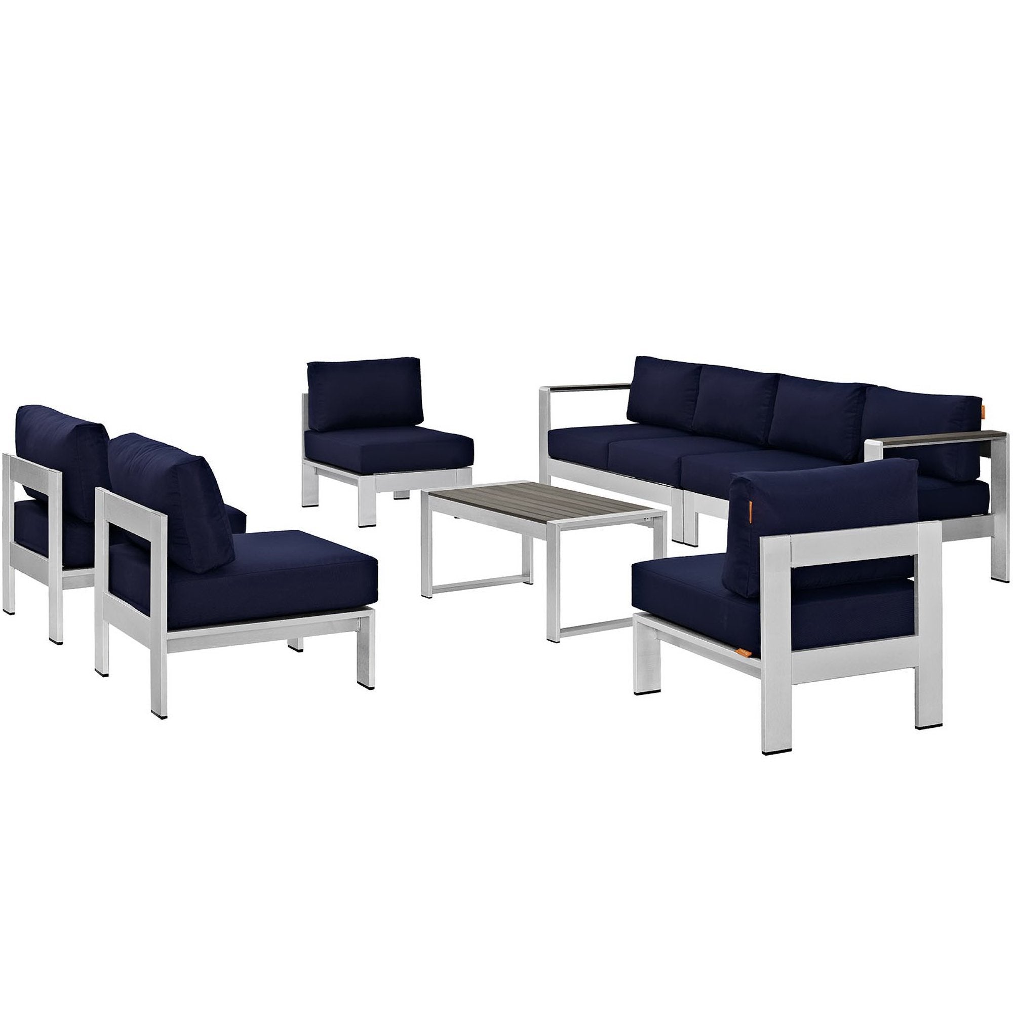 Shore 7 Piece Outdoor Patio Sectional Sofa Set by Modway - Best Buy Furniture