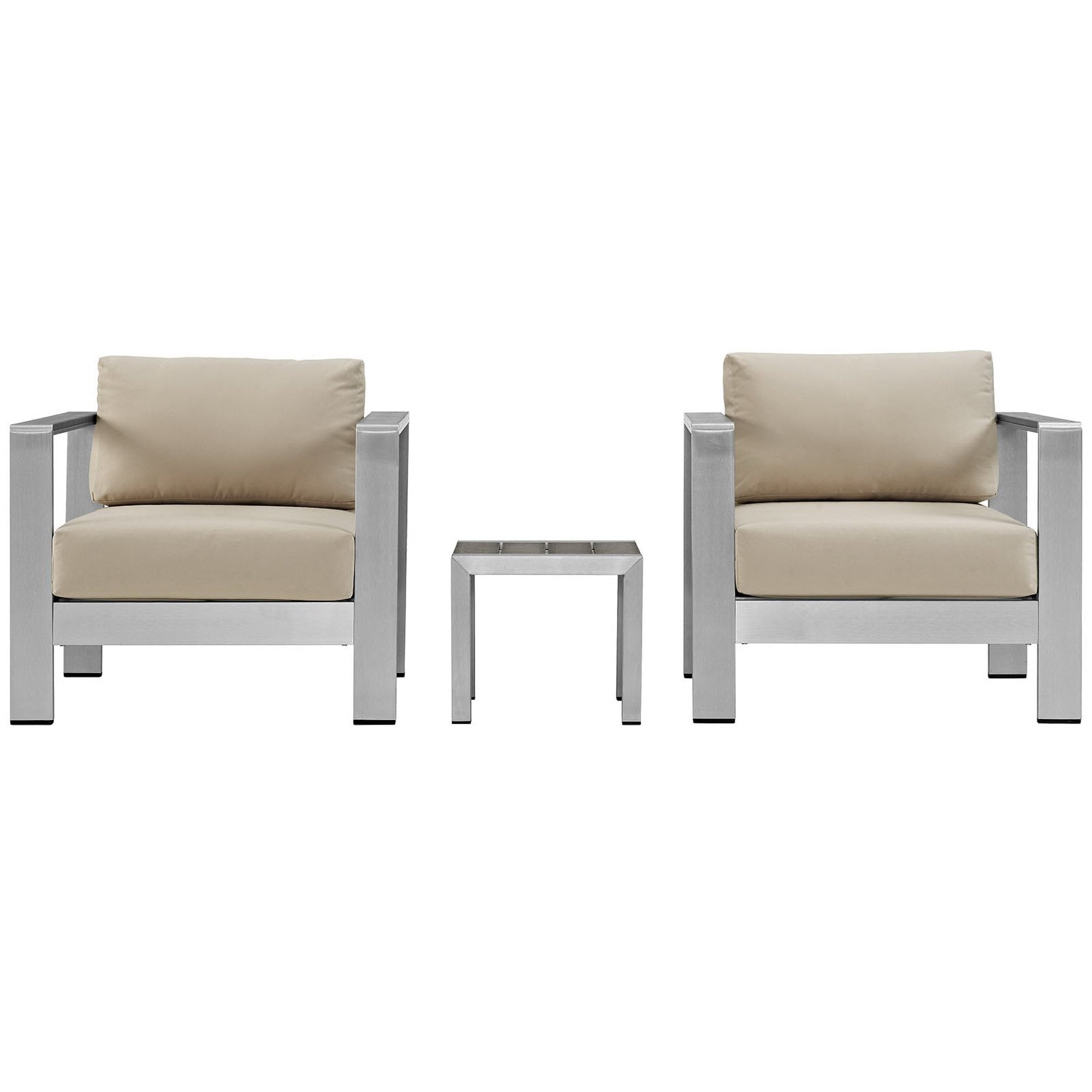 Shore 3 Piece Outdoor Patio Aluminum Set by Modway - Best Buy Furniture