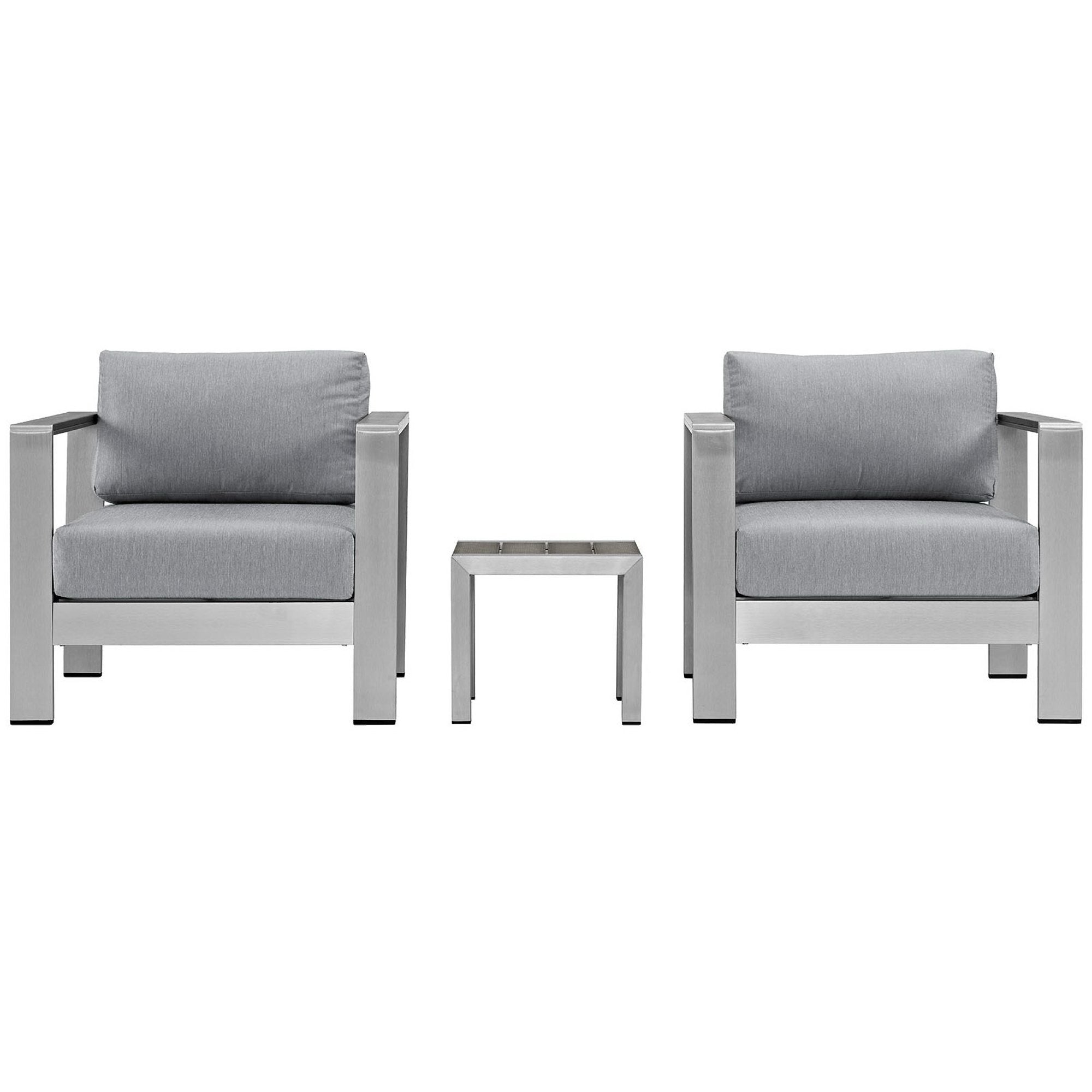 Shore 3 Piece Outdoor Patio Aluminum Set by Modway - Best Buy Furniture