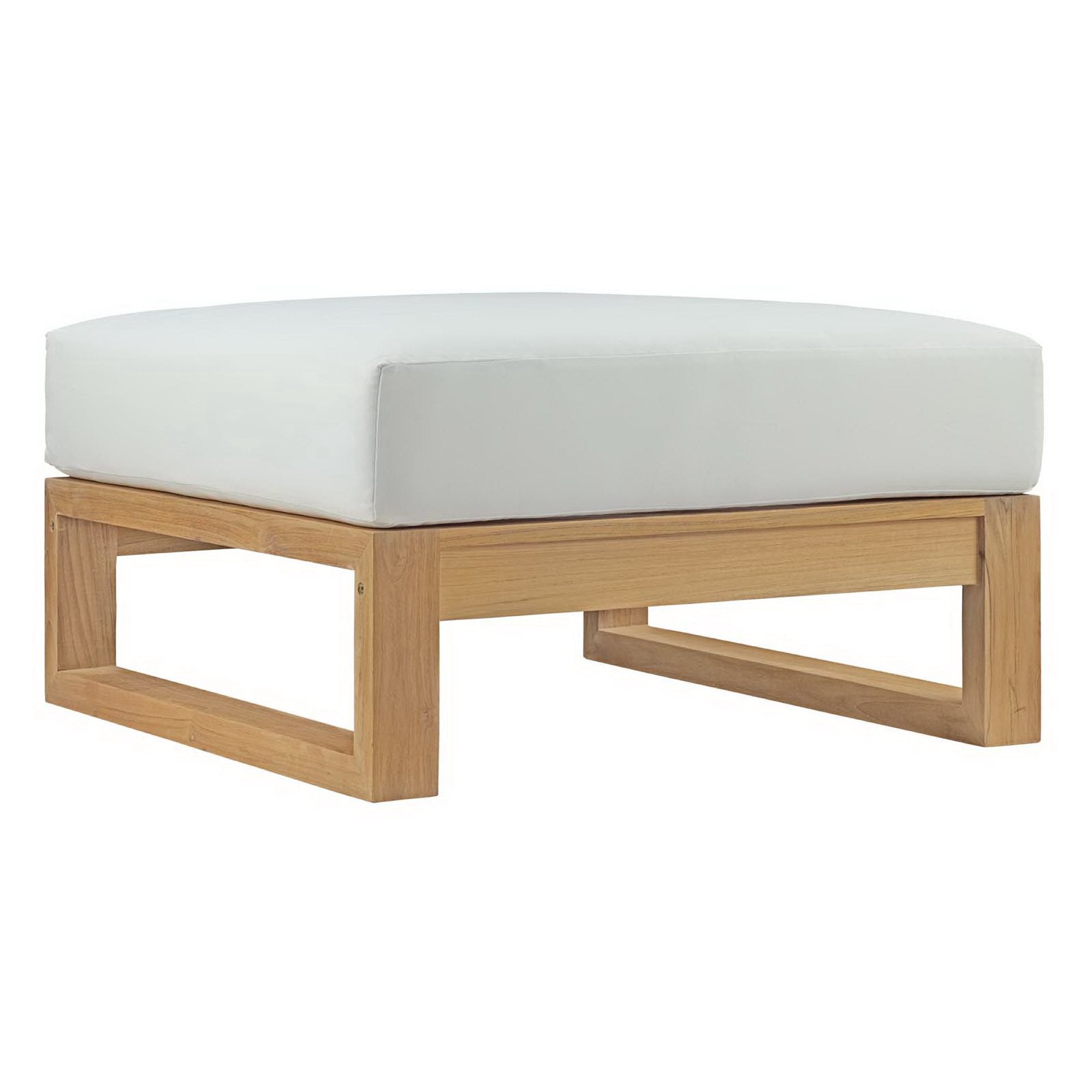Upland Outdoor Patio Teak Ottoman by Modway - Best Buy Furniture