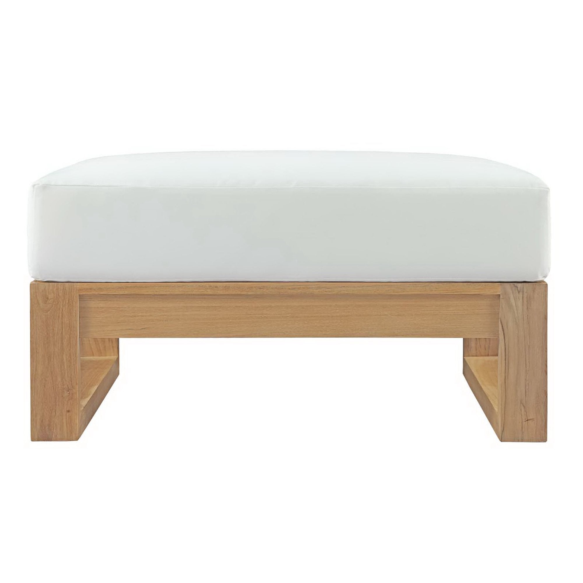 Upland Outdoor Patio Teak Ottoman by Modway - Best Buy Furniture