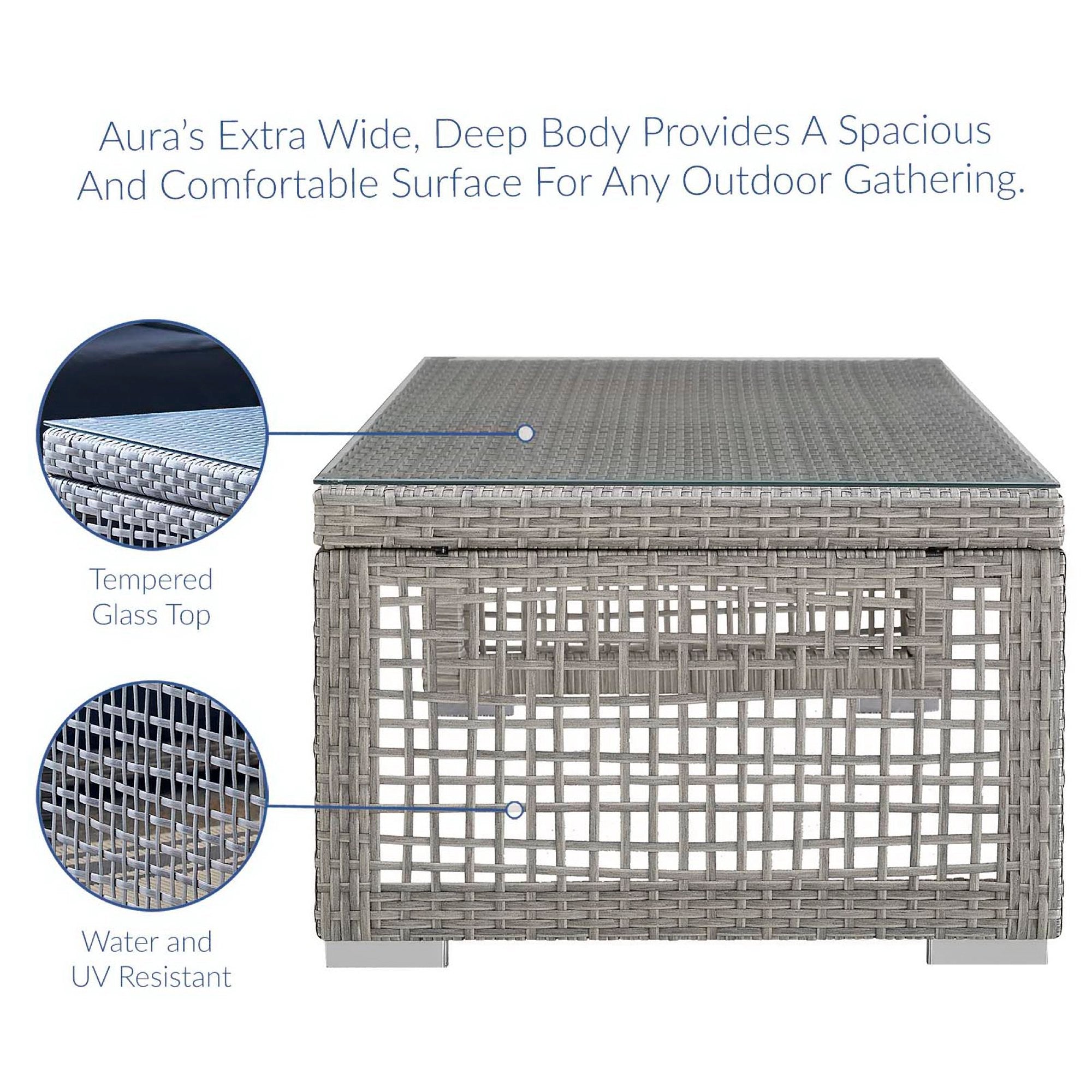 Aura Rattan Outdoor Patio Coffee Table by Modway - Best Buy Furniture