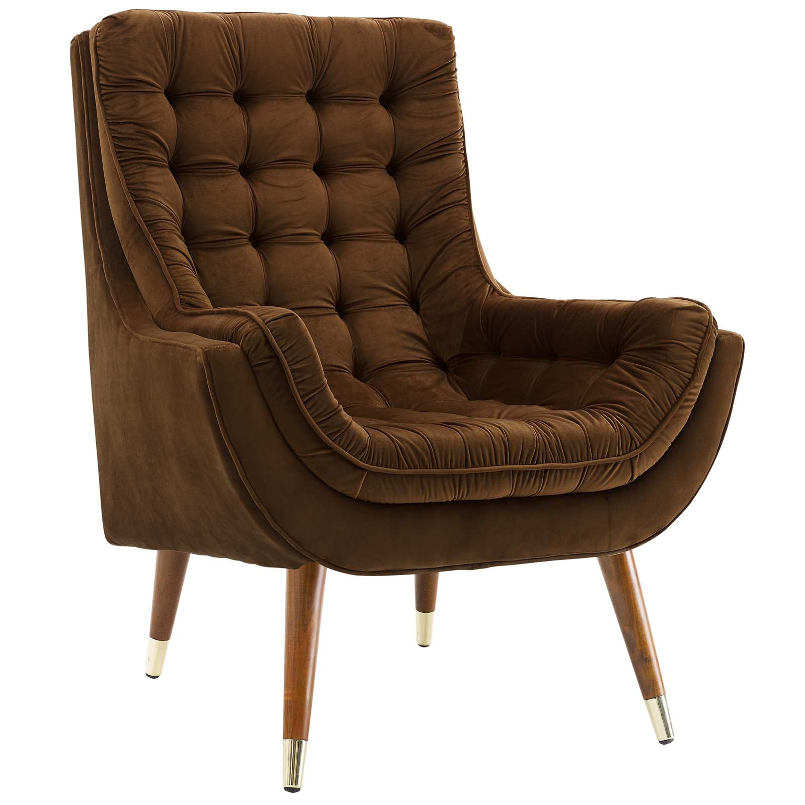 Suggest Button Tufted Performance Velvet Lounge Chair - Best Buy Furniture