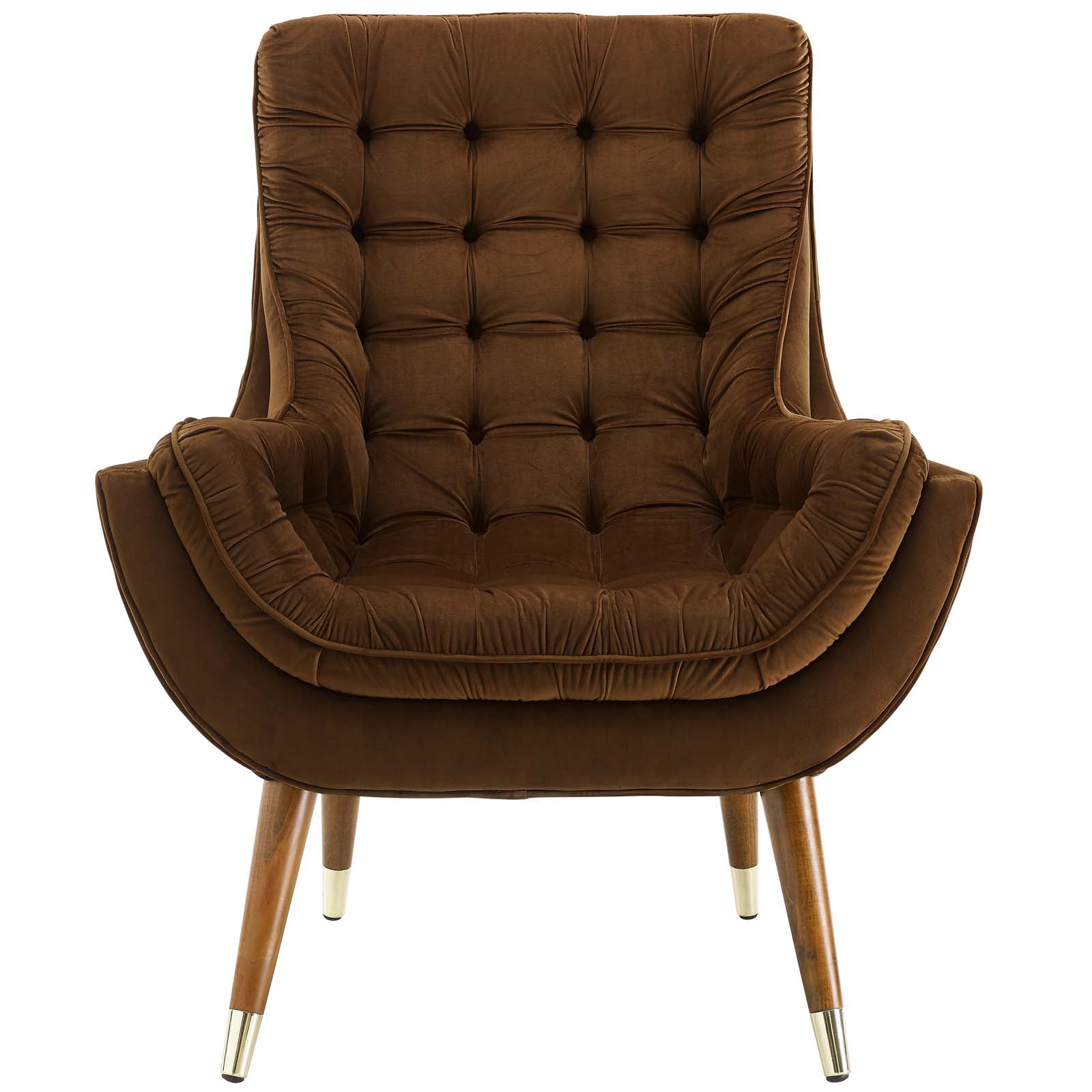 Suggest Button Tufted Performance Velvet Lounge Chair - Best Buy Furniture