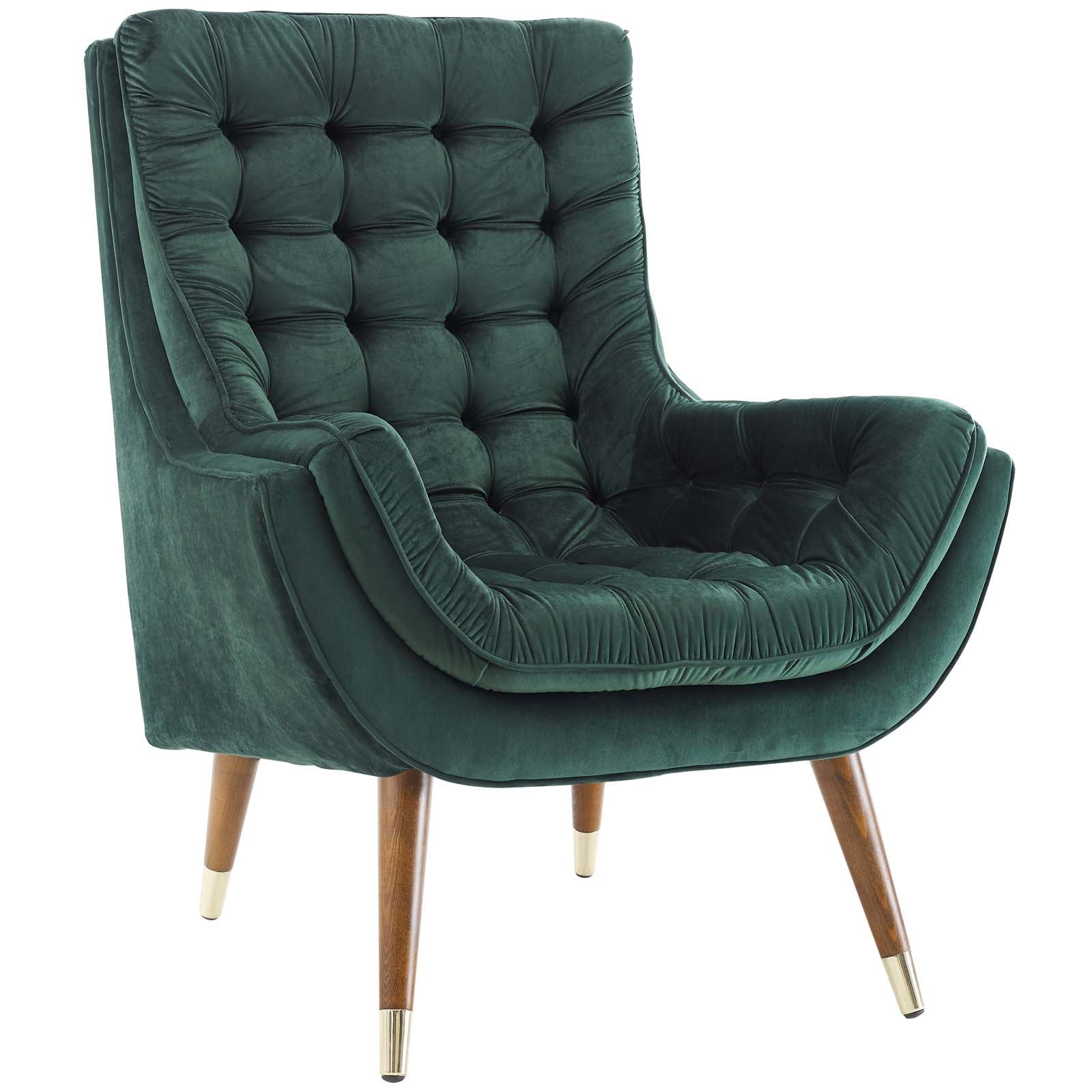 Suggest Button Tufted Performance Velvet Lounge Chair - Best Buy Furniture