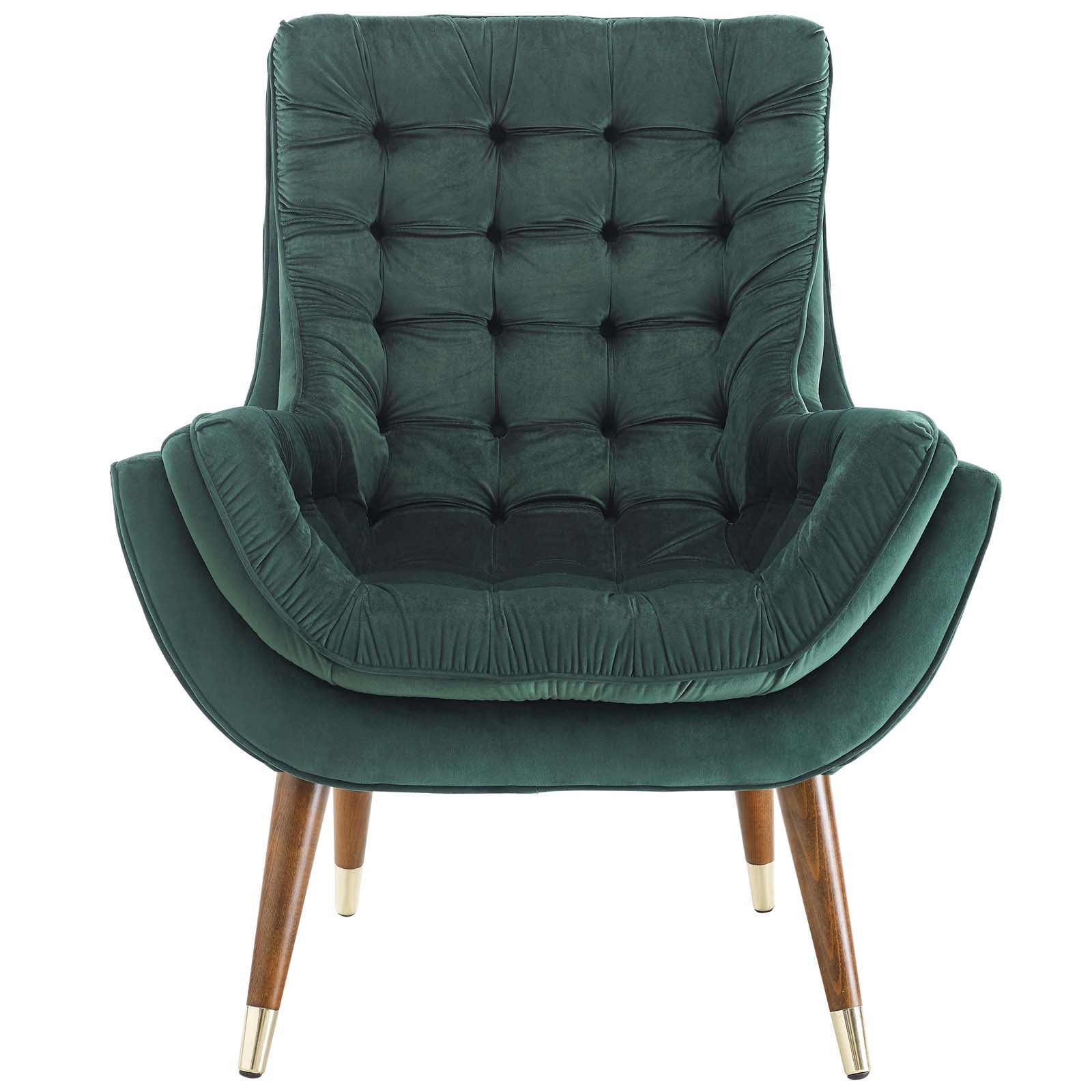 Suggest Button Tufted Performance Velvet Lounge Chair - Best Buy Furniture