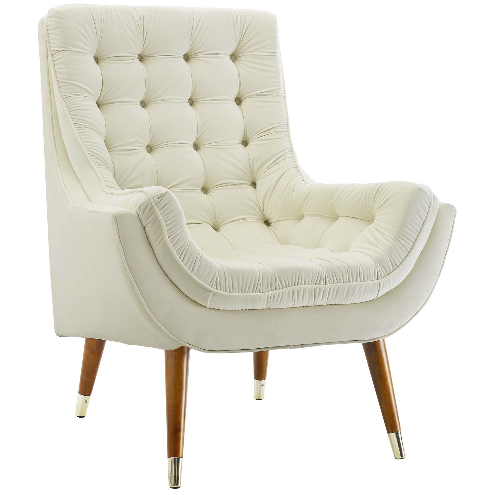 Suggest Button Tufted Performance Velvet Lounge Chair - Best Buy Furniture