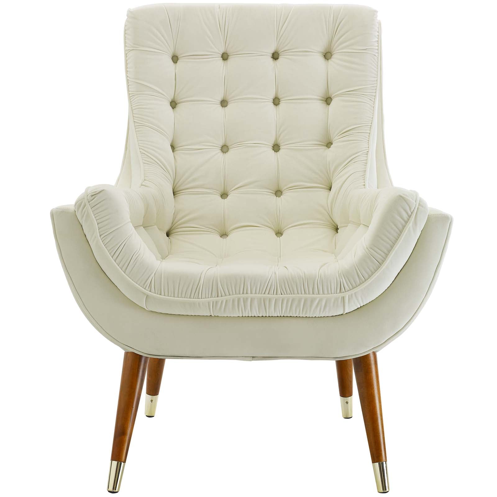 Suggest Button Tufted Performance Velvet Lounge Chair - Best Buy Furniture