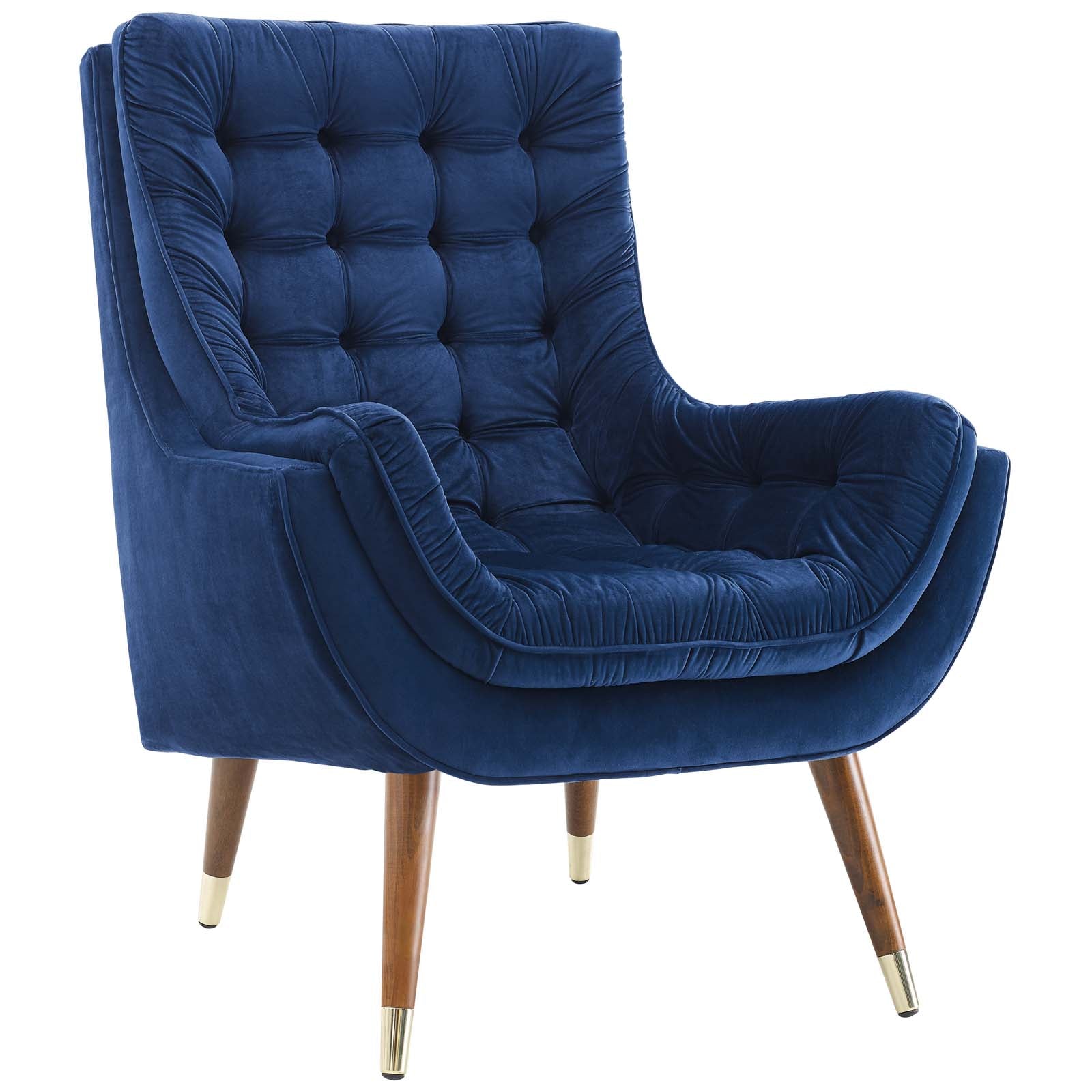 Suggest Button Tufted Performance Velvet Lounge Chair - Best Buy Furniture