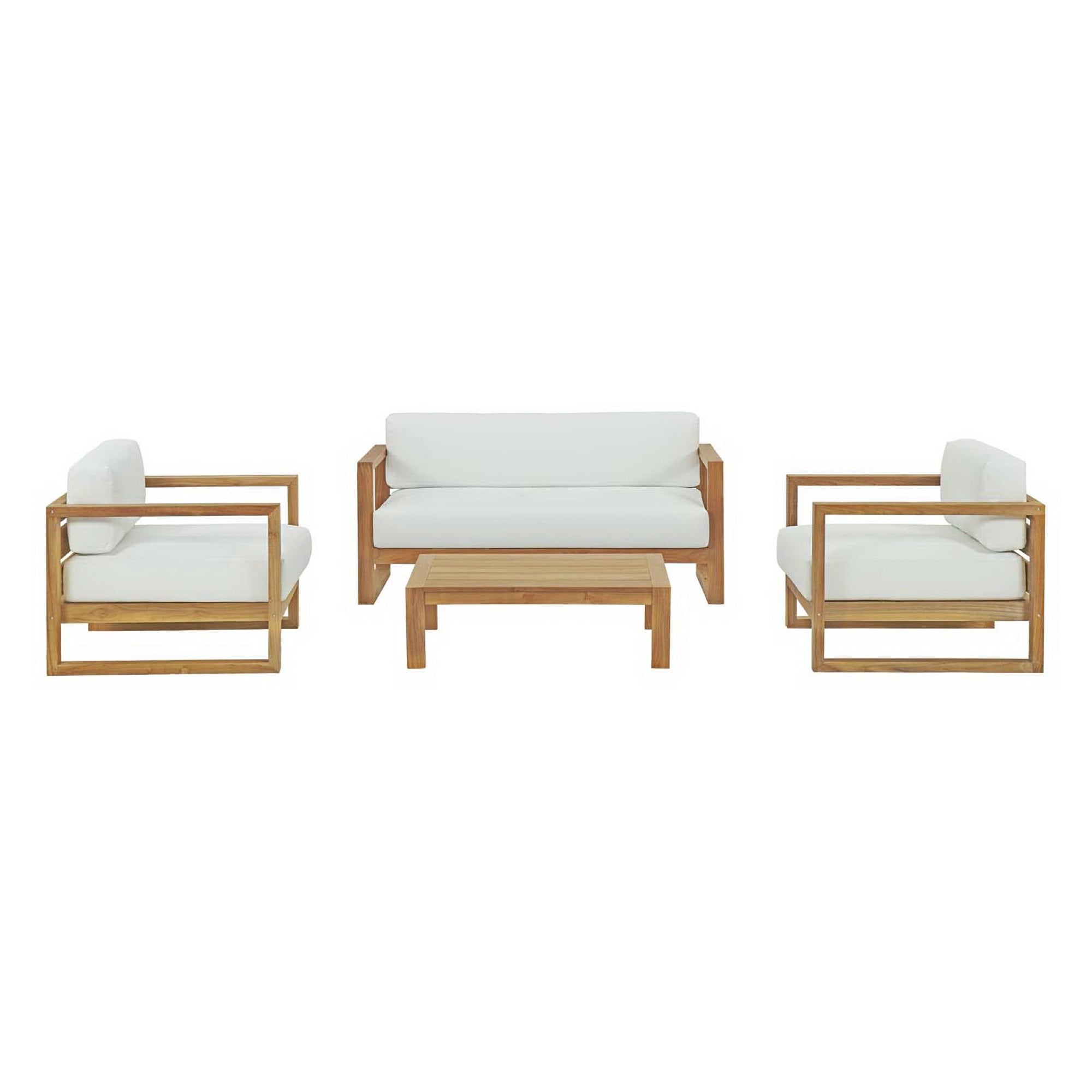 Upland 4 Piece Outdoor Patio Teak Set by Modway - Best Buy Furniture