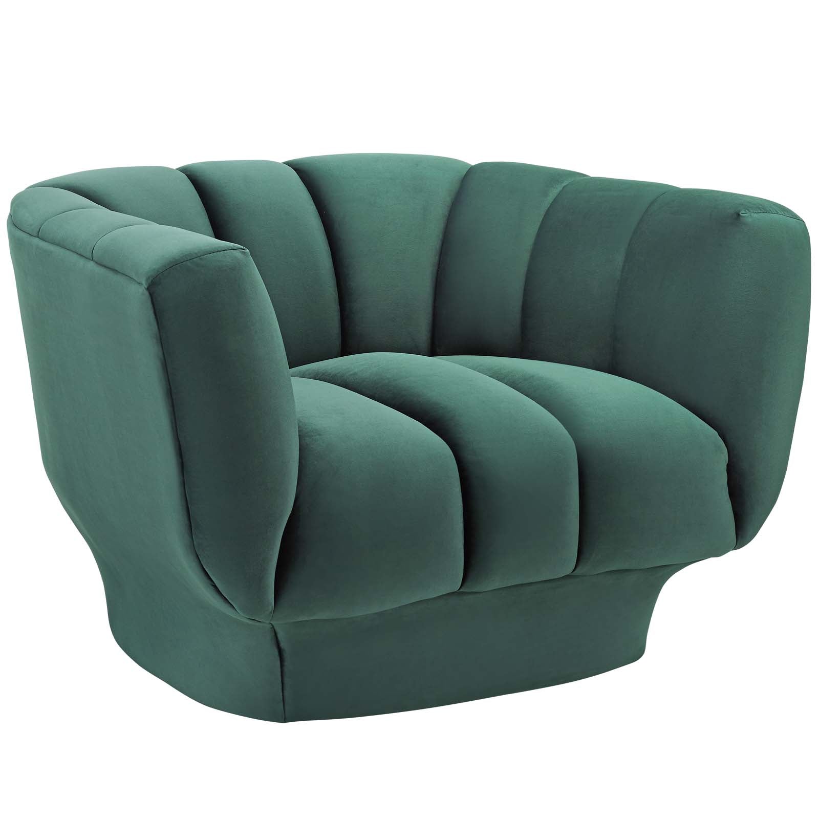 Entertain Vertical Channel Tufted Performance Velvet Armchair - Best Buy Furniture