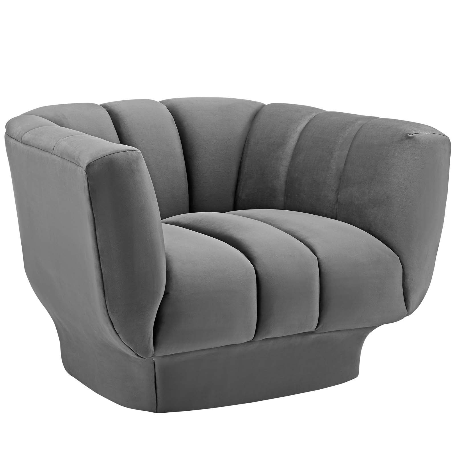 Entertain Vertical Channel Tufted Performance Velvet Armchair - Best Buy Furniture