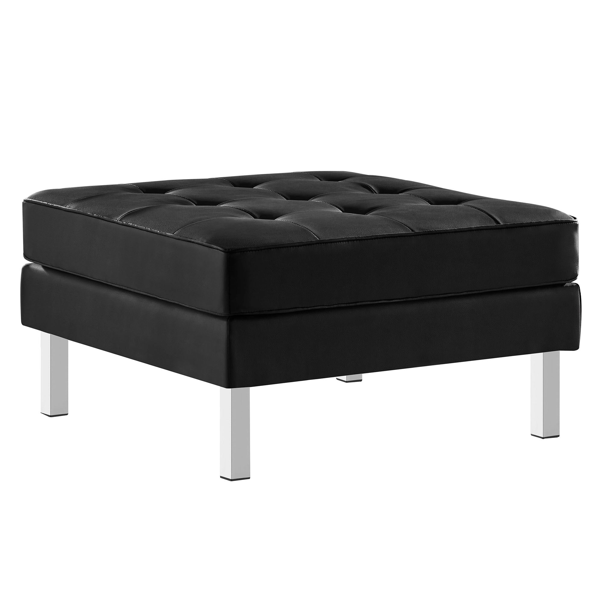 Loft Tufted Vegan Leather Ottoman by Modway - Best Buy Furniture