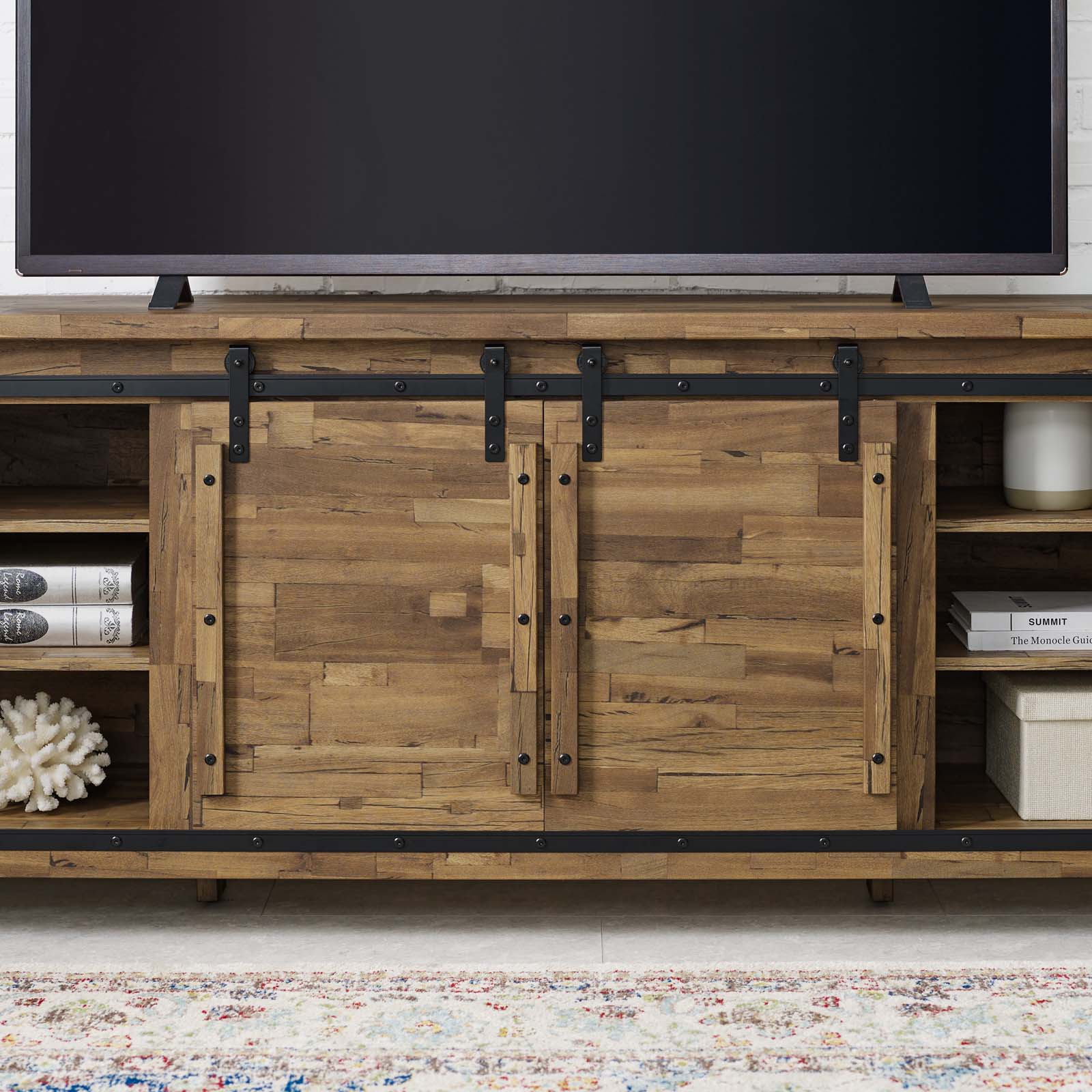 Cheshire 71" Rustic Sliding Door TV Stand - Best Buy Furniture