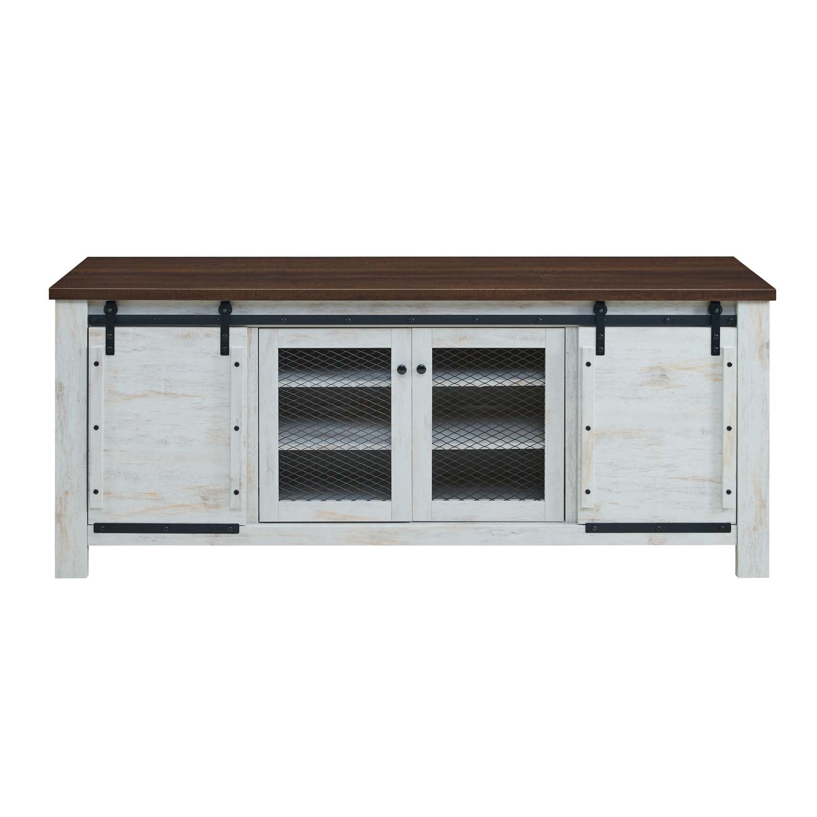 Bennington 71" Rustic Sliding Door TV Stand - Best Buy Furniture