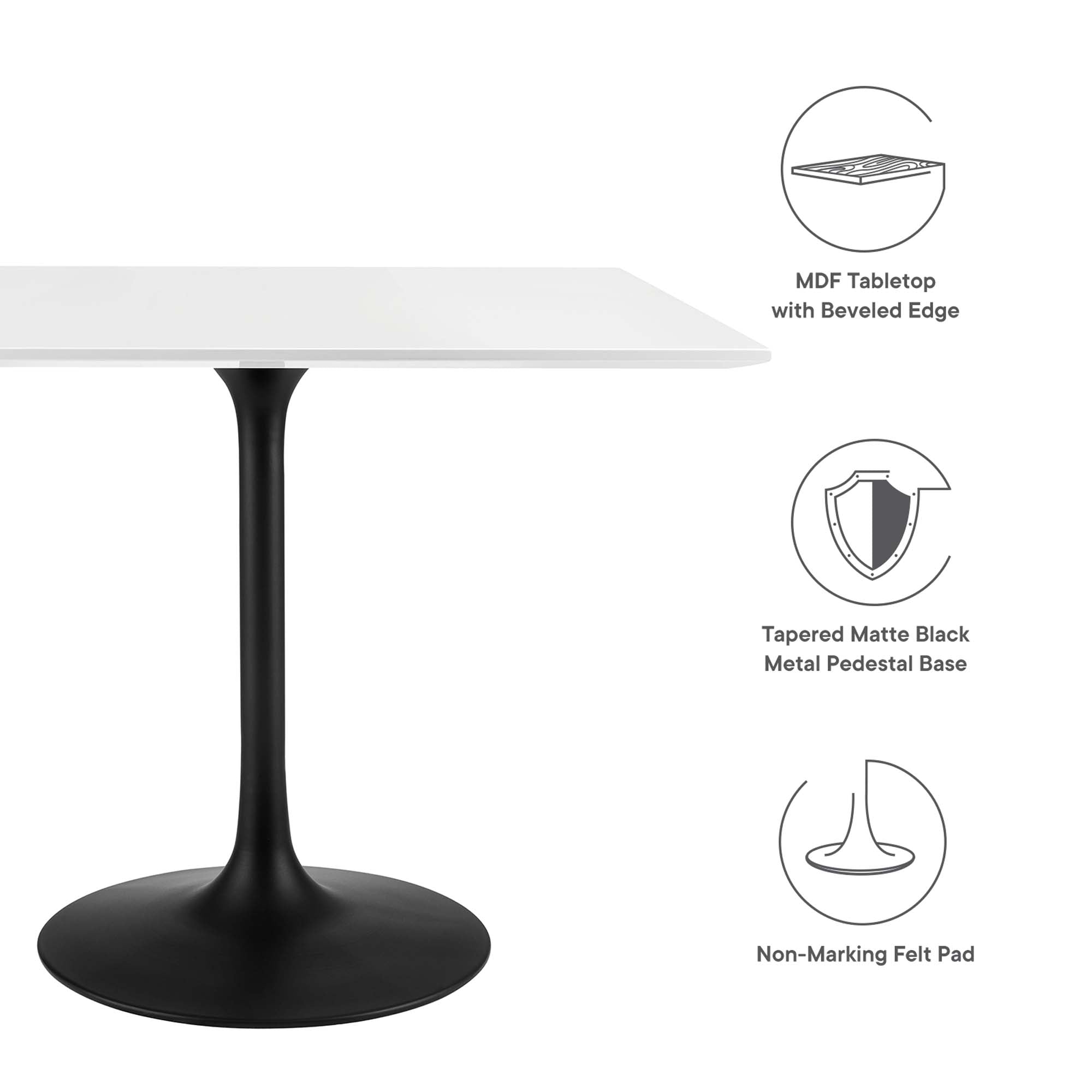 Lippa 36" Square Wood Dining Table by Modway - Best Buy Furniture