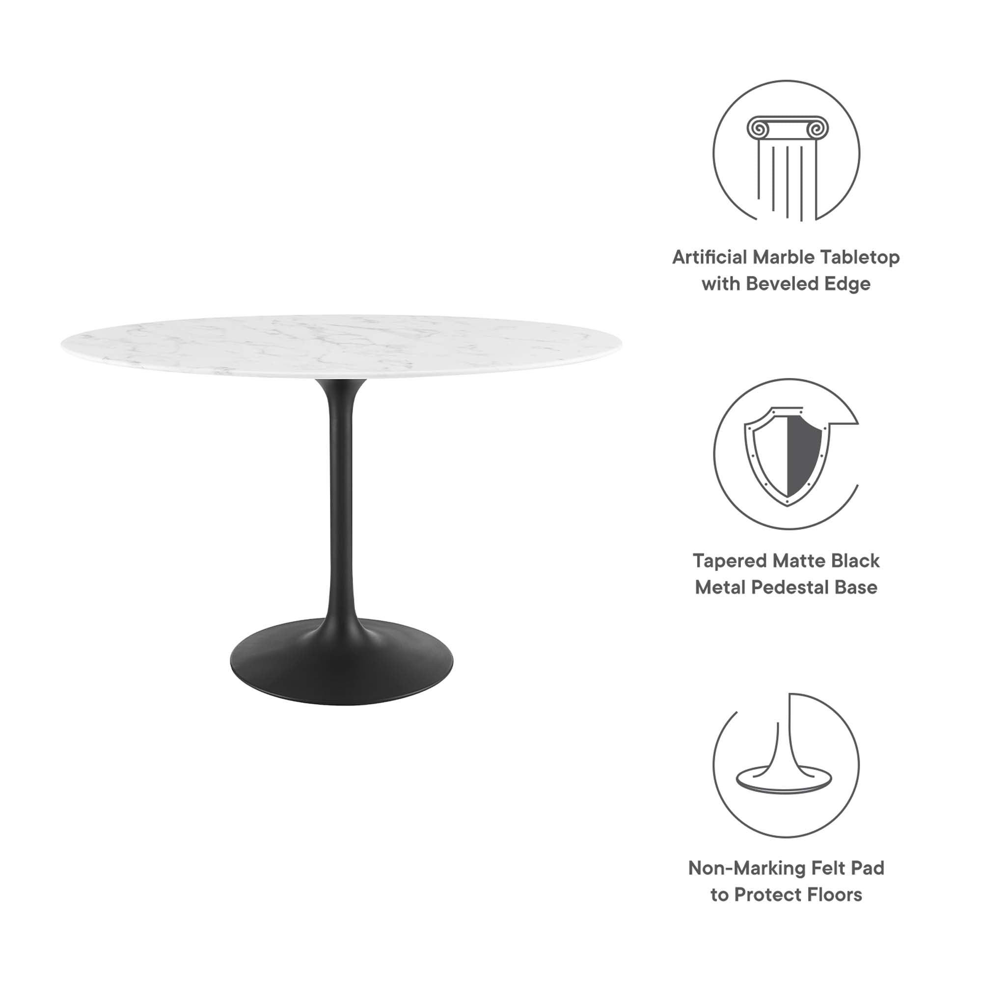 Lippa 48" Oval Faux Marble Dining Table by Modway - Best Buy Furniture