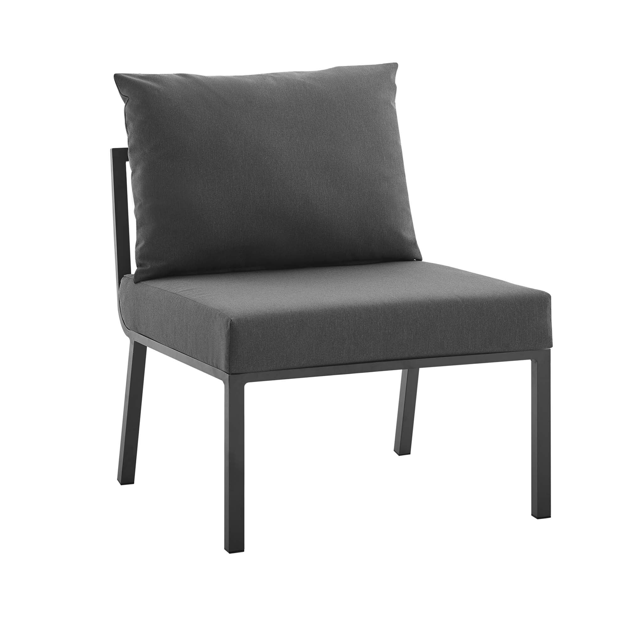 Riverside Outdoor Patio Aluminum Armless Chair by Modway - Best Buy Furniture