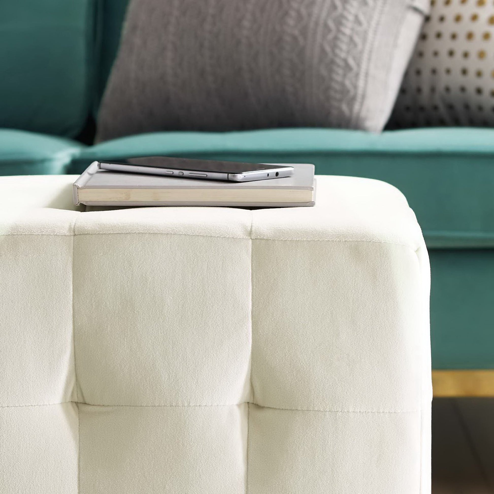 Contour Tufted Cube Performance Velvet Ottoman by Modway - Best Buy Furniture