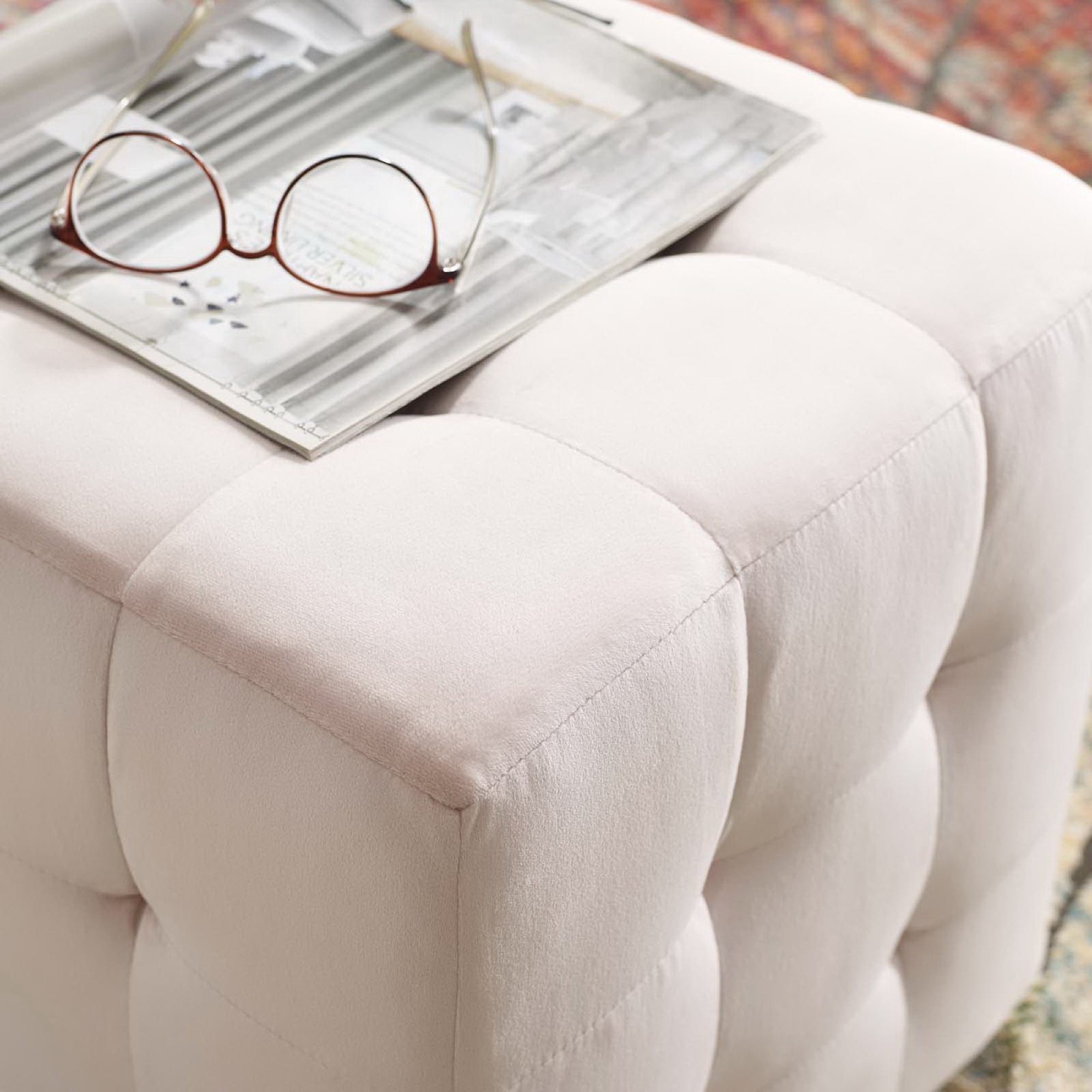 Contour Tufted Cube Performance Velvet Ottoman by Modway - Best Buy Furniture