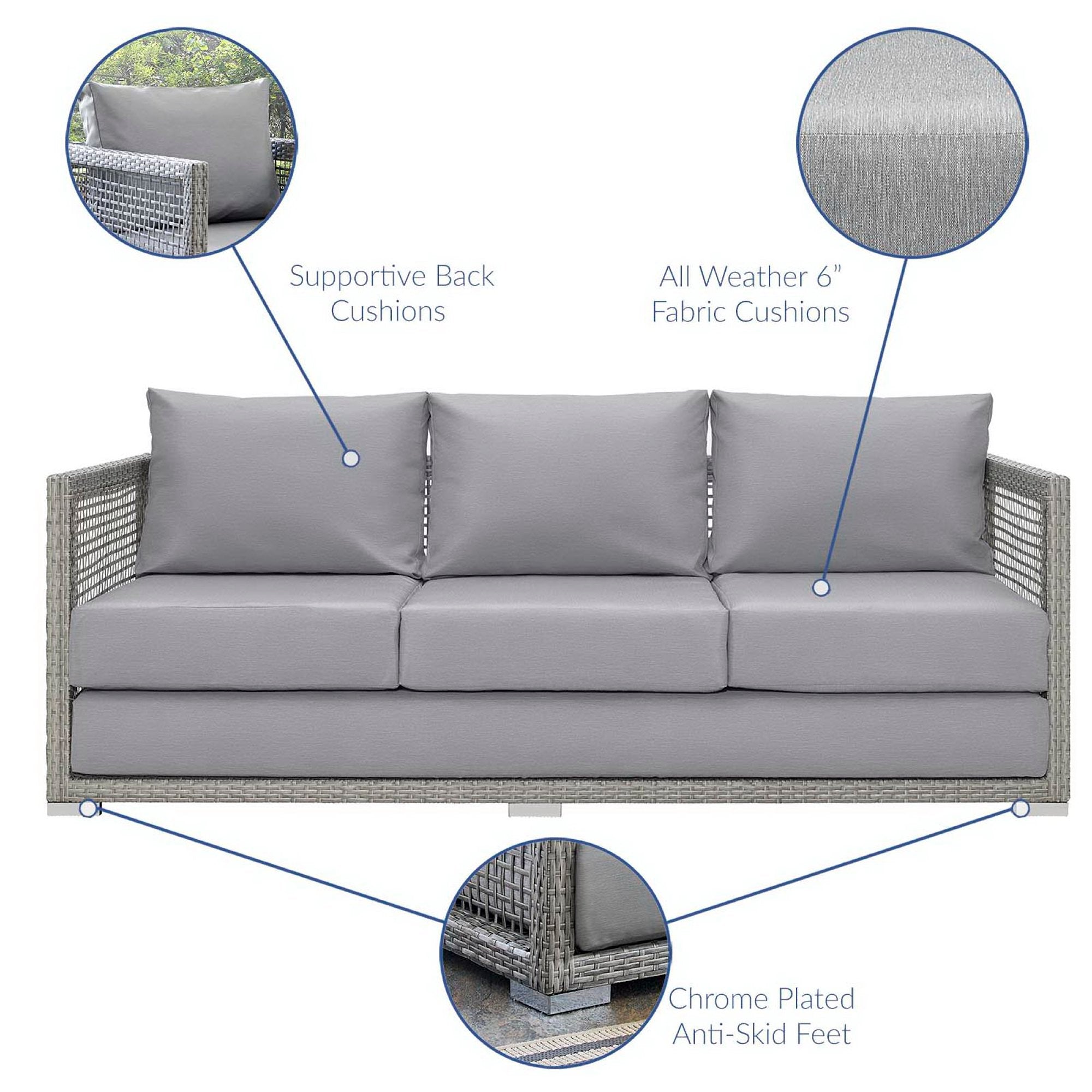 Aura 4 Piece Outdoor Patio Wicker Rattan Set by Modway - Best Buy Furniture