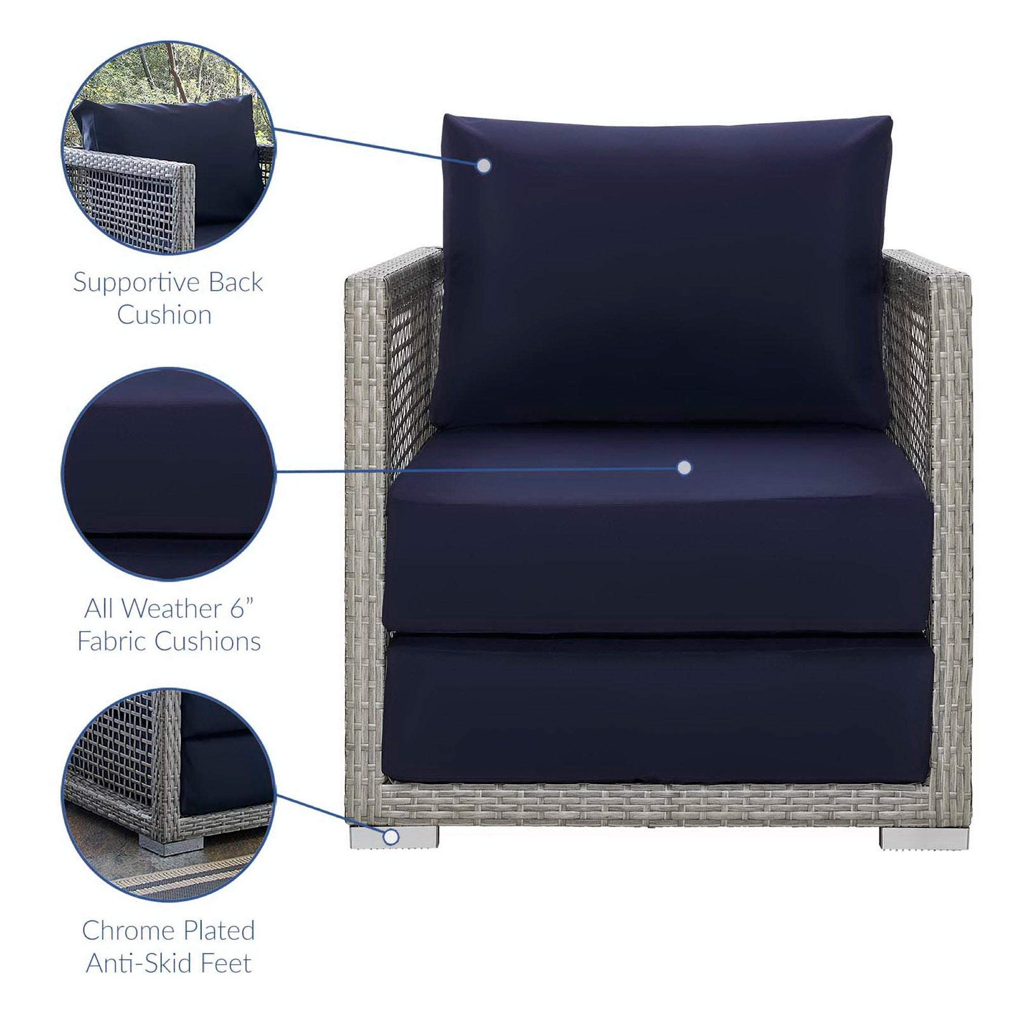 Aura 3 Piece Outdoor Patio Wicker Rattan Set by Modway - Best Buy Furniture