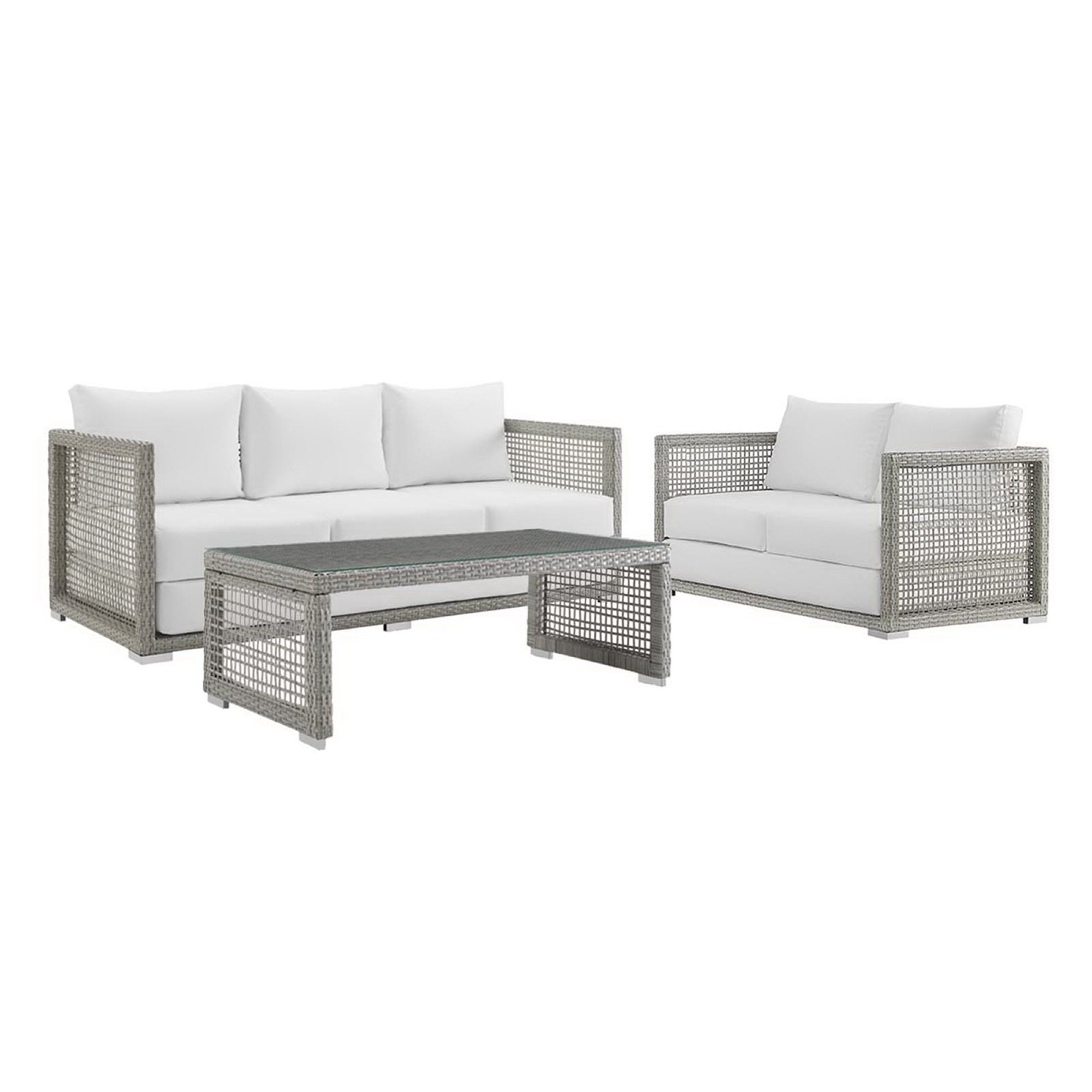 Aura 3 Piece Outdoor Patio Wicker Rattan Set by Modway - Best Buy Furniture
