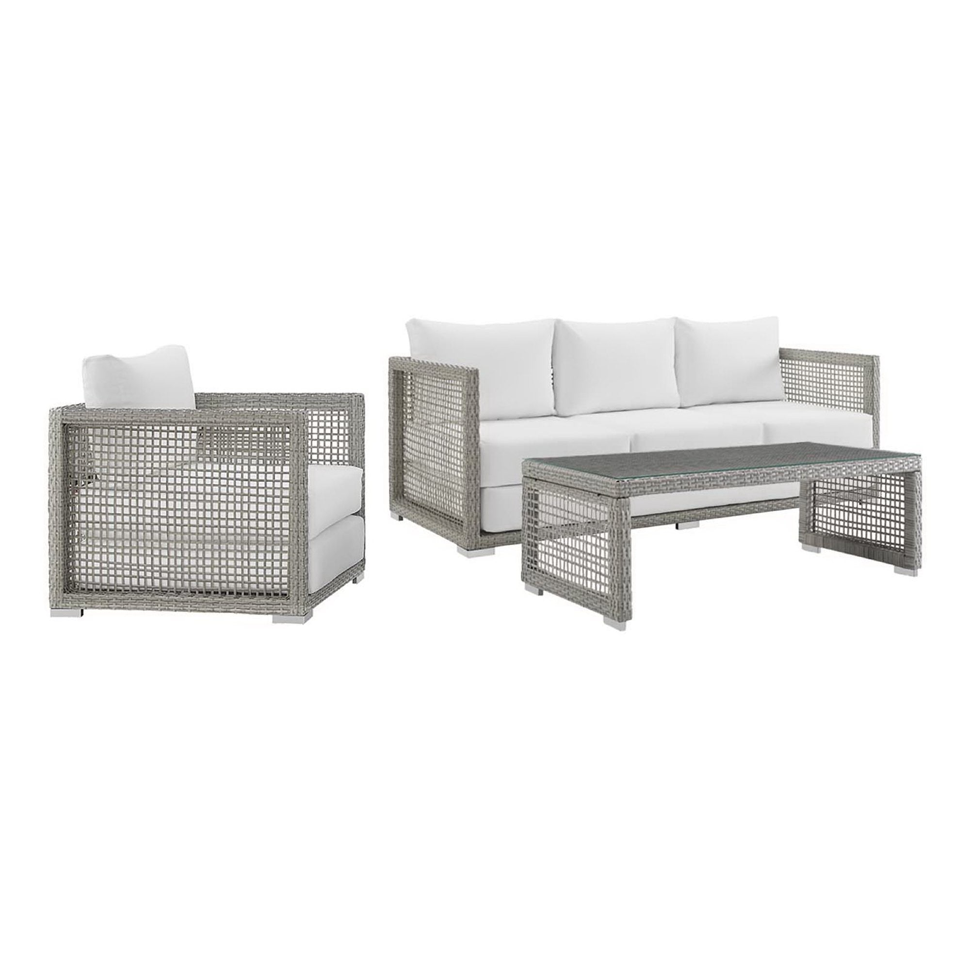 Aura 3 Piece Outdoor Patio Wicker Rattan Set by Modway - Best Buy Furniture