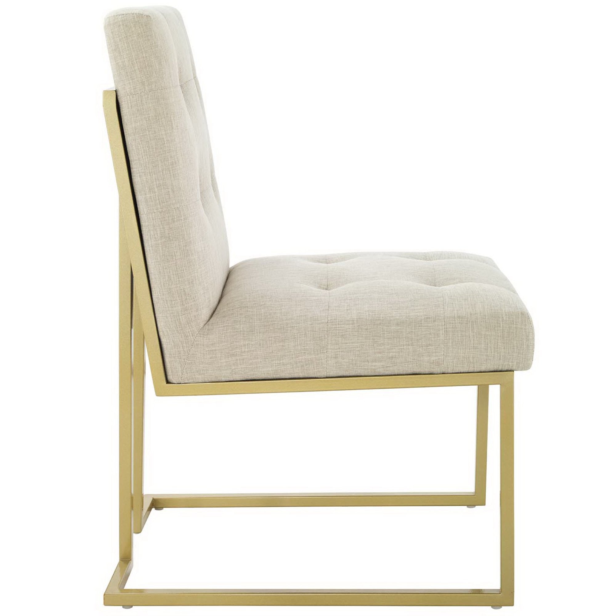Privy Gold Stainless Steel Upholstered Fabric Dining Accent Chair by Modway - Best Buy Furniture
