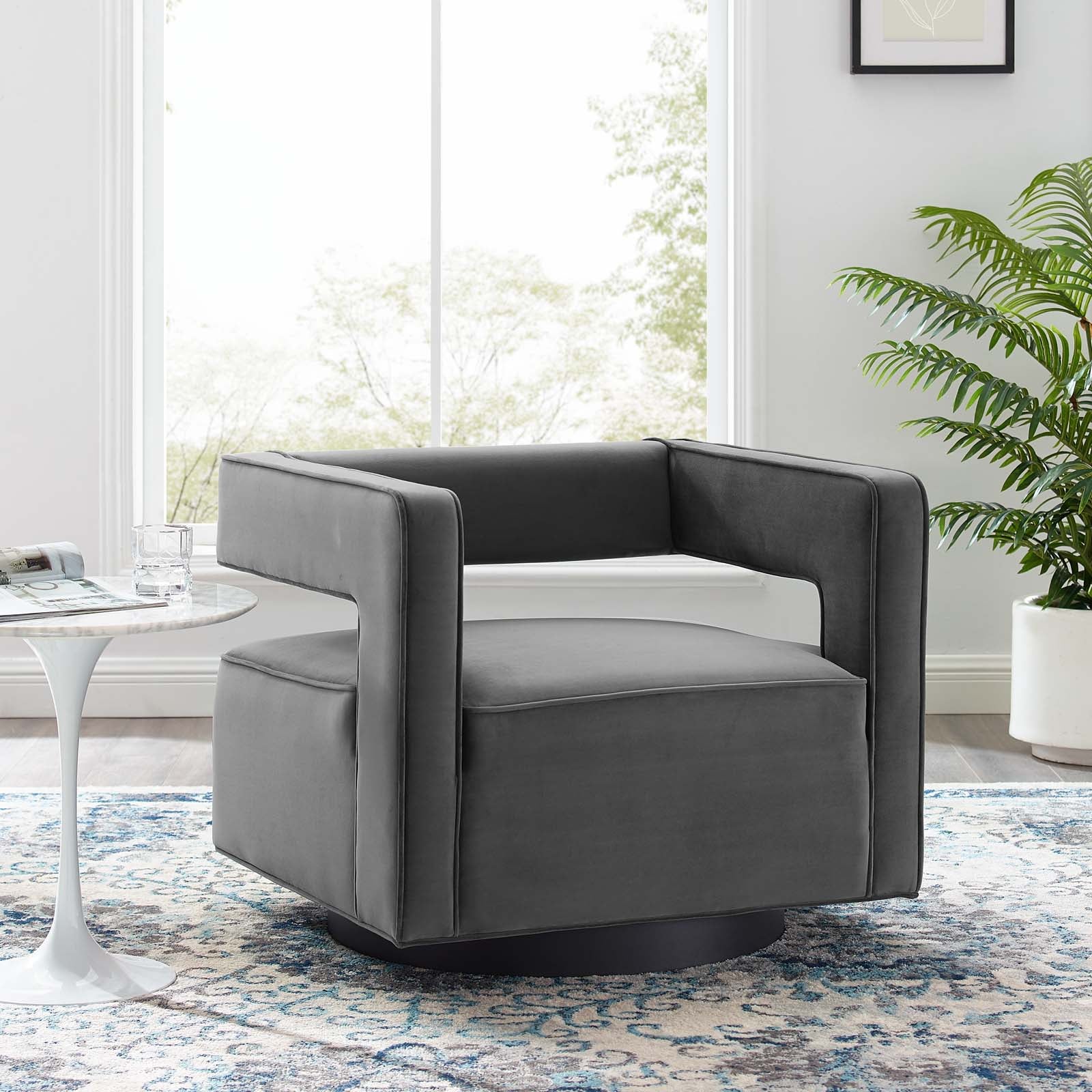 Booth Performance Velvet Performance Velvet Swivel Armchair - Best Buy Furniture