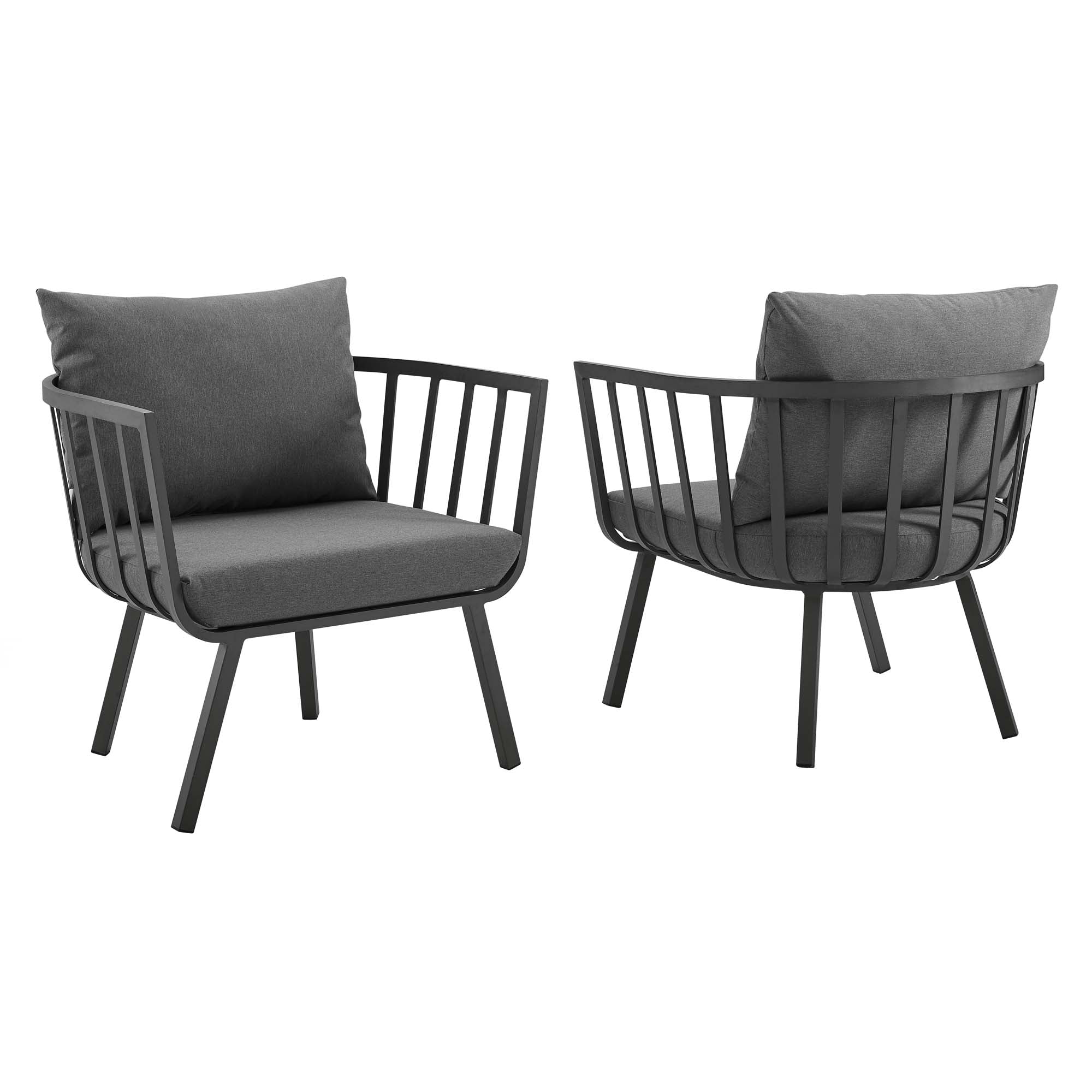 Riverside Outdoor Patio Aluminum Armchair Set of 2 by Modway - Best Buy Furniture
