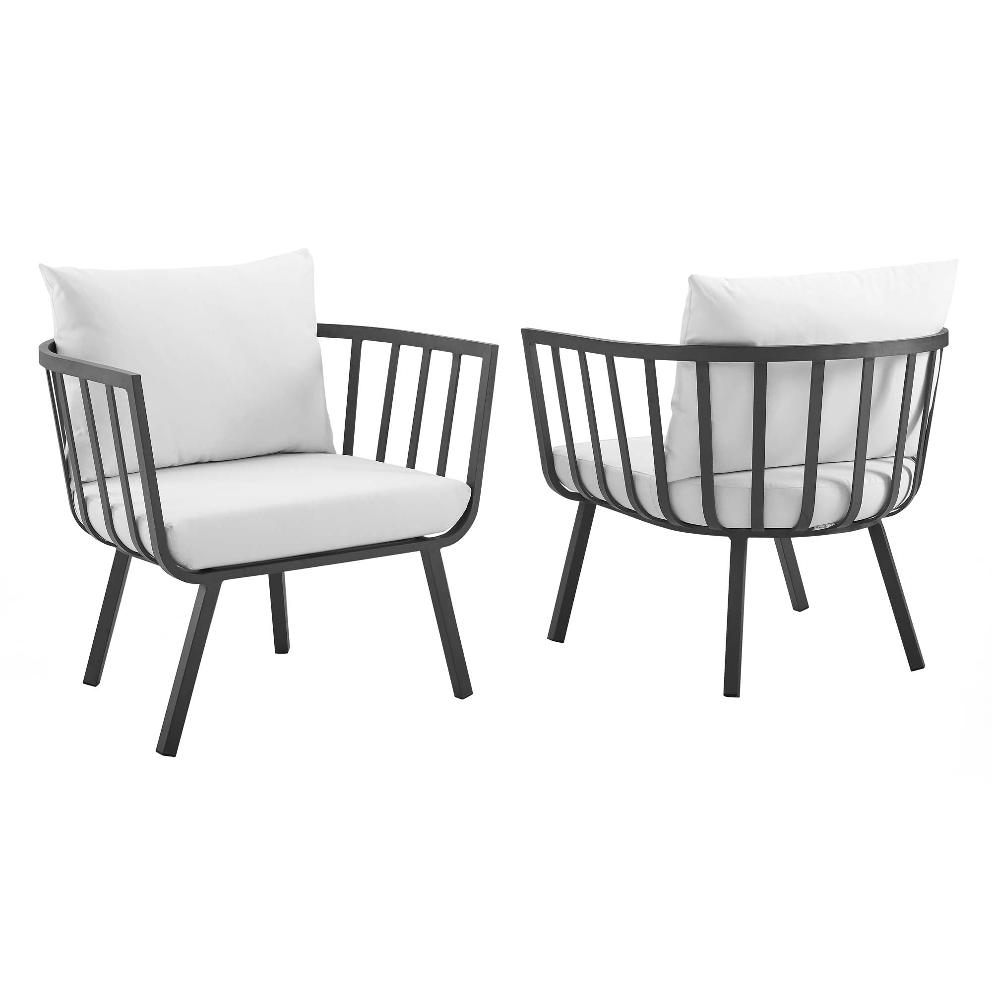 Riverside Outdoor Patio Aluminum Armchair Set of 2 by Modway - Best Buy Furniture