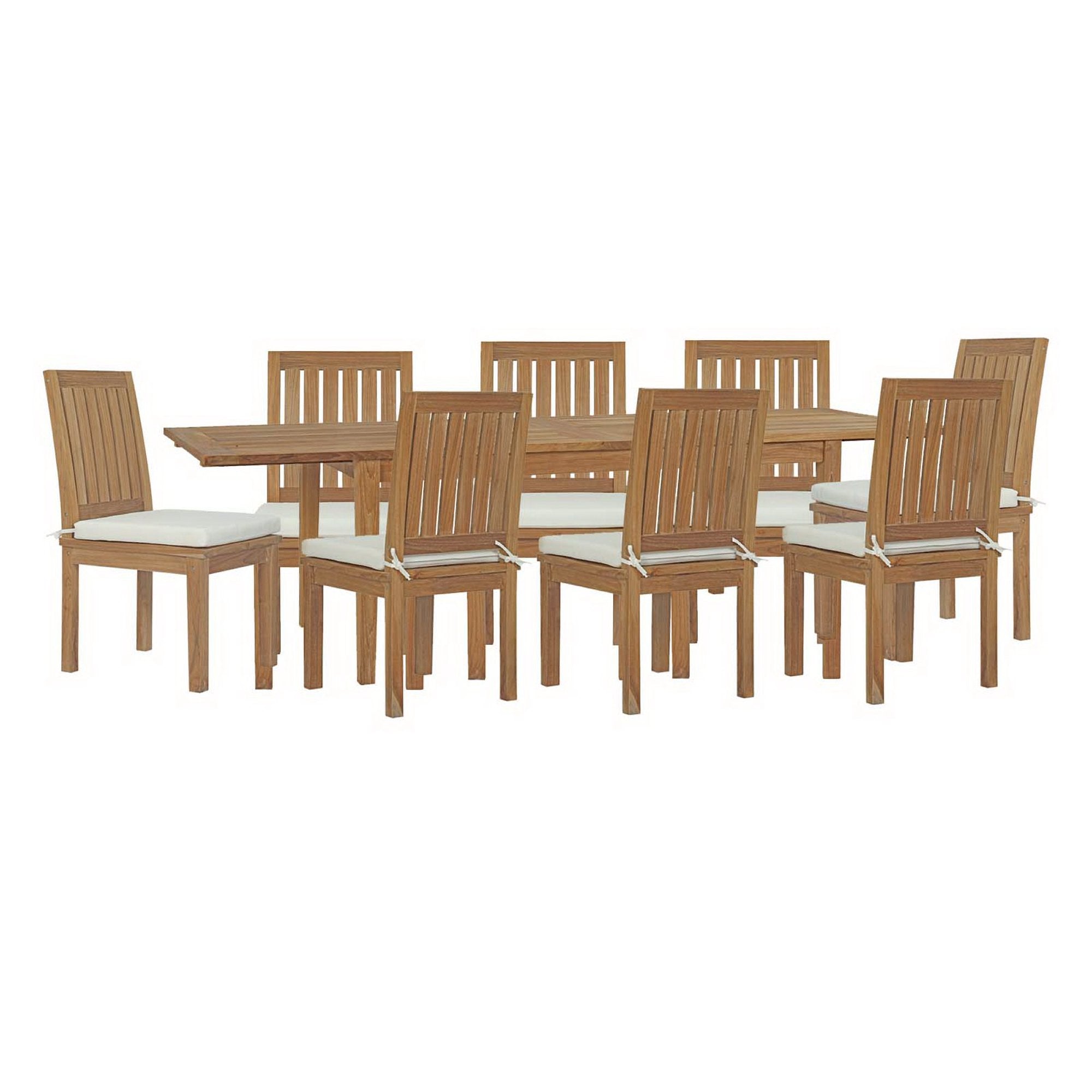 Marina 9 Piece Outdoor Patio Teak Dining Set by Modway - Best Buy Furniture