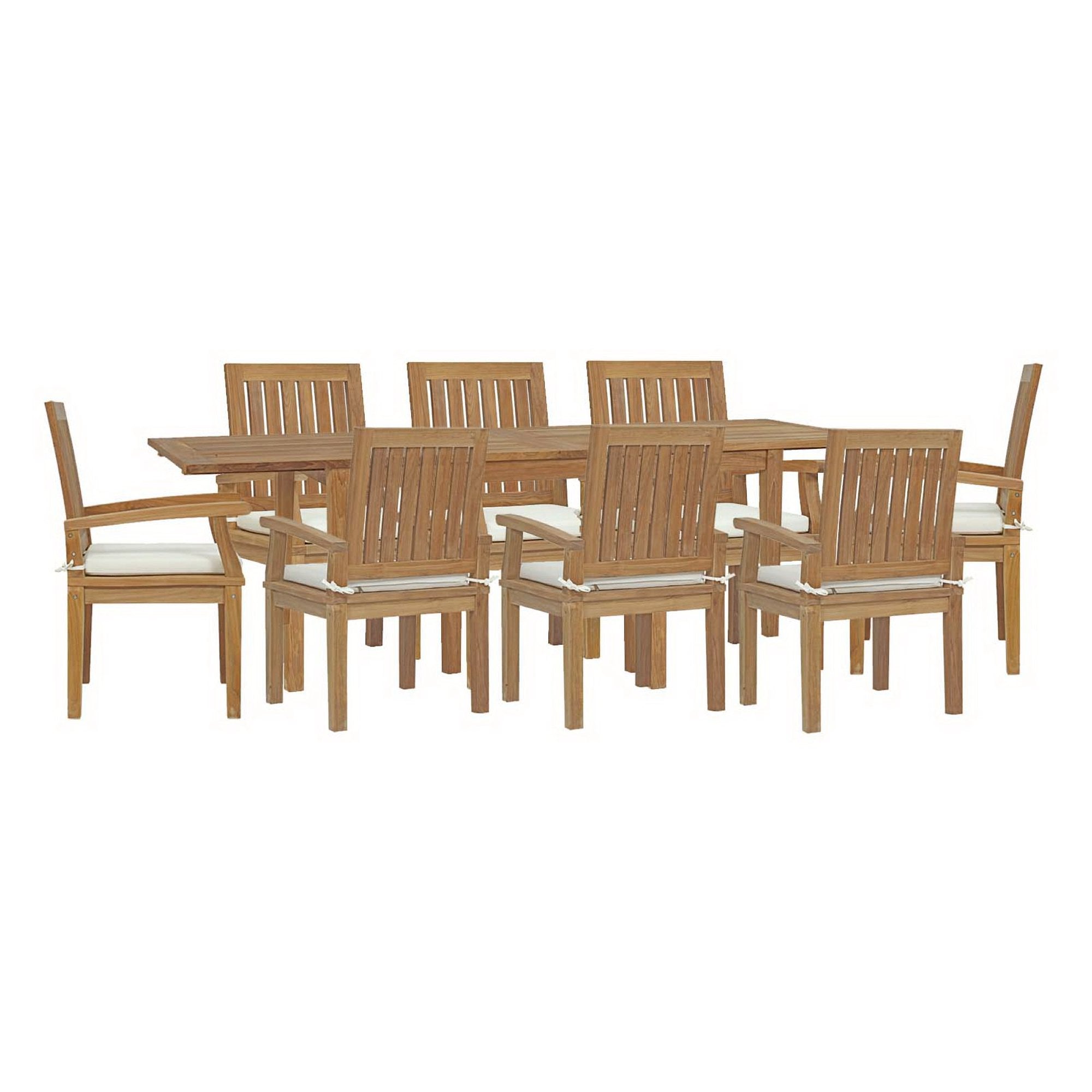 Marina 9 Piece Outdoor Patio Teak Dining Set by Modway - Best Buy Furniture