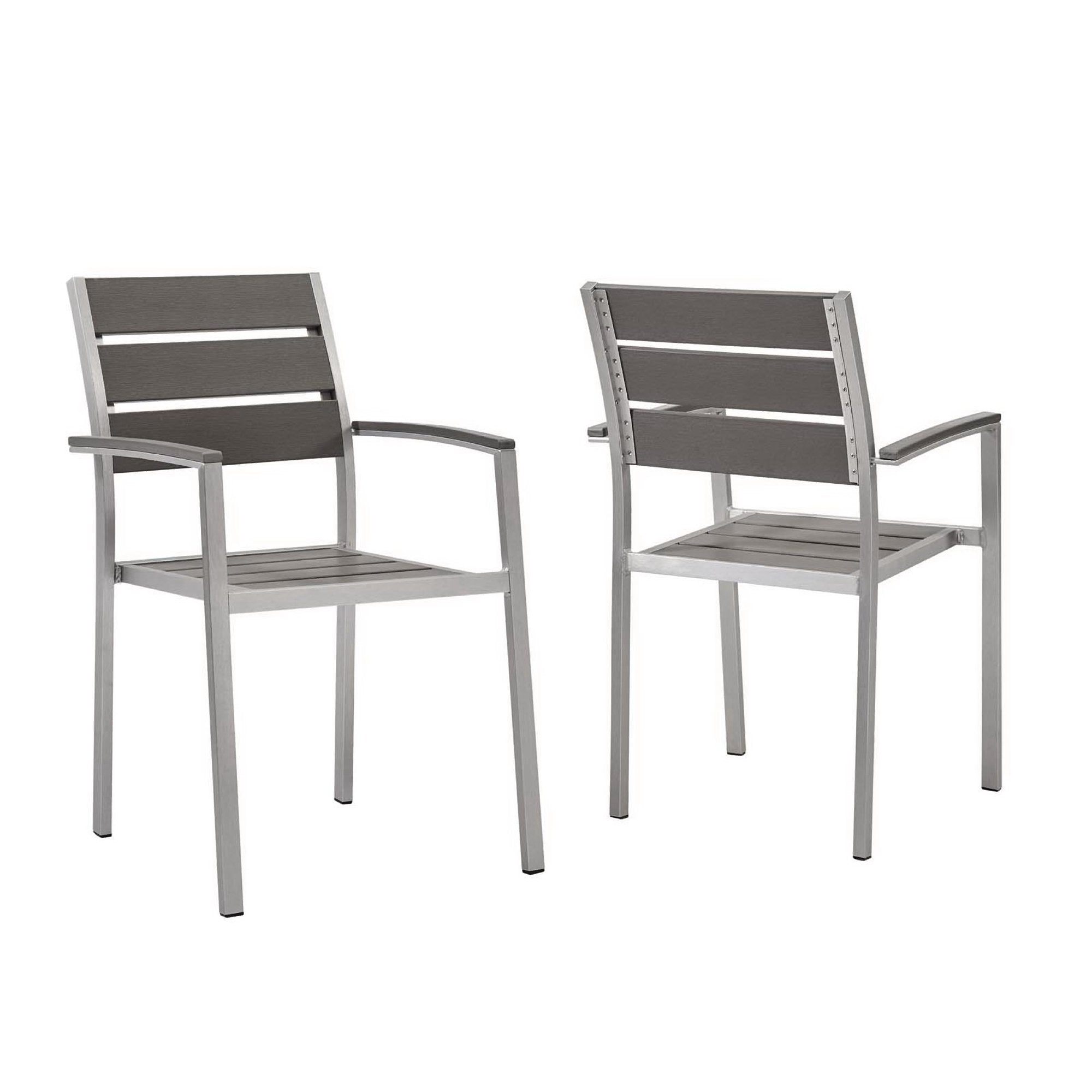 Shore Outdoor Patio Aluminum Dining Armchair Set of 2 by Modway - Best Buy Furniture