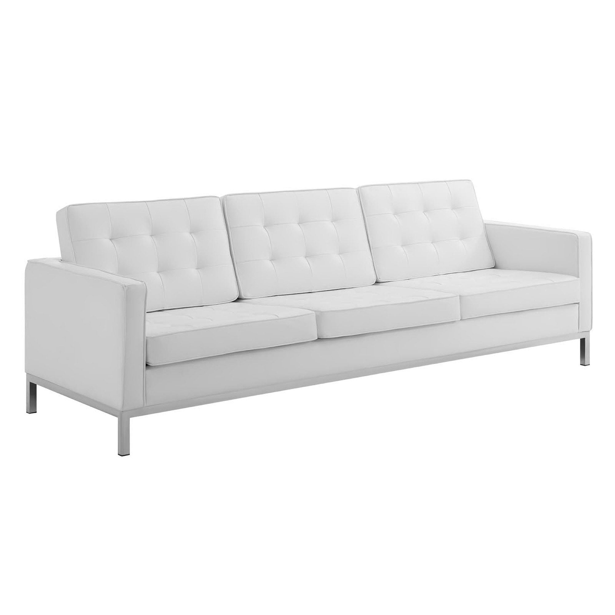 Loft Tufted Upholstered Faux Leather Sofa and Armchair Set by Modway - Best Buy Furniture